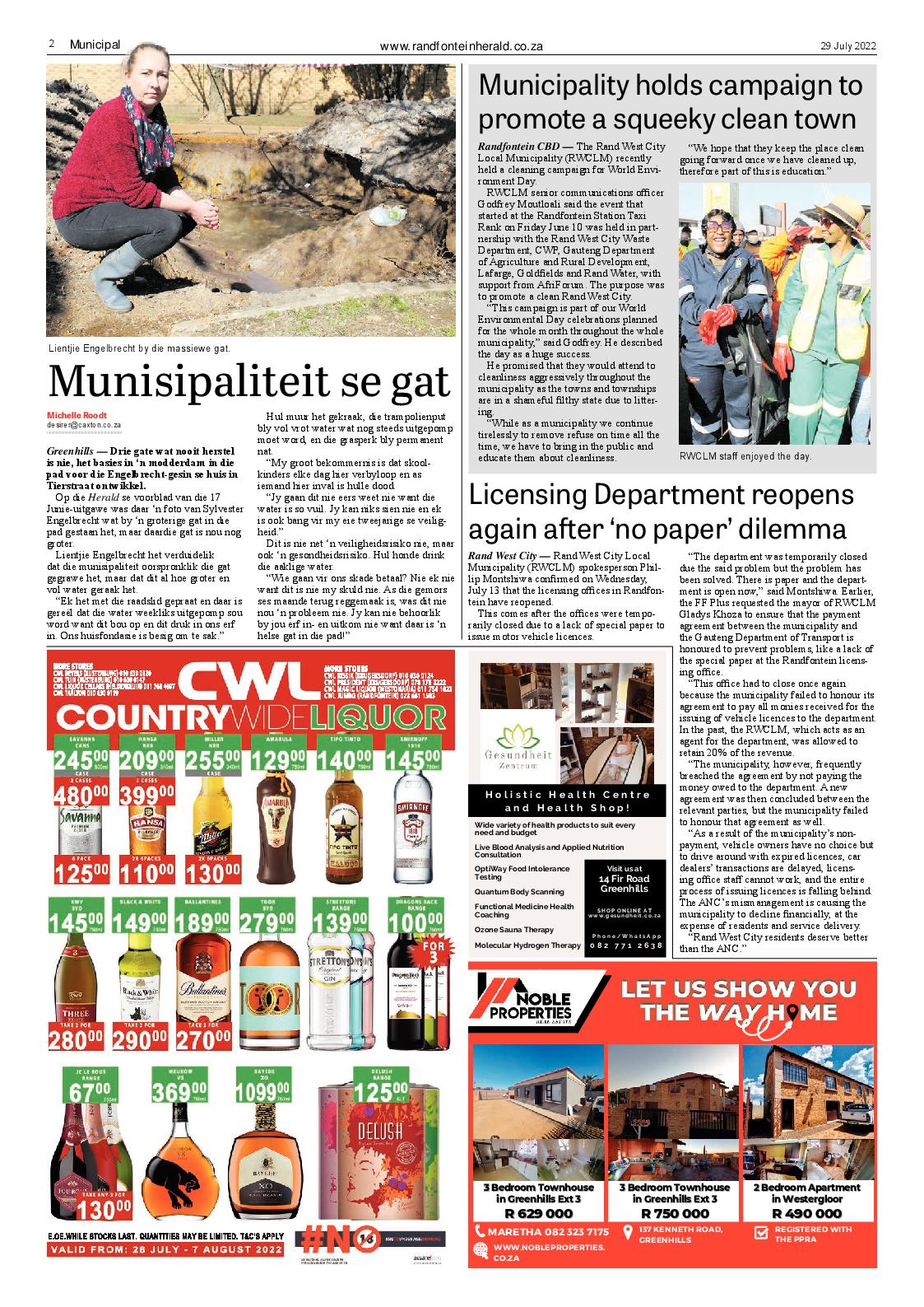 Randfontein Herald 29 July 2022 page 2