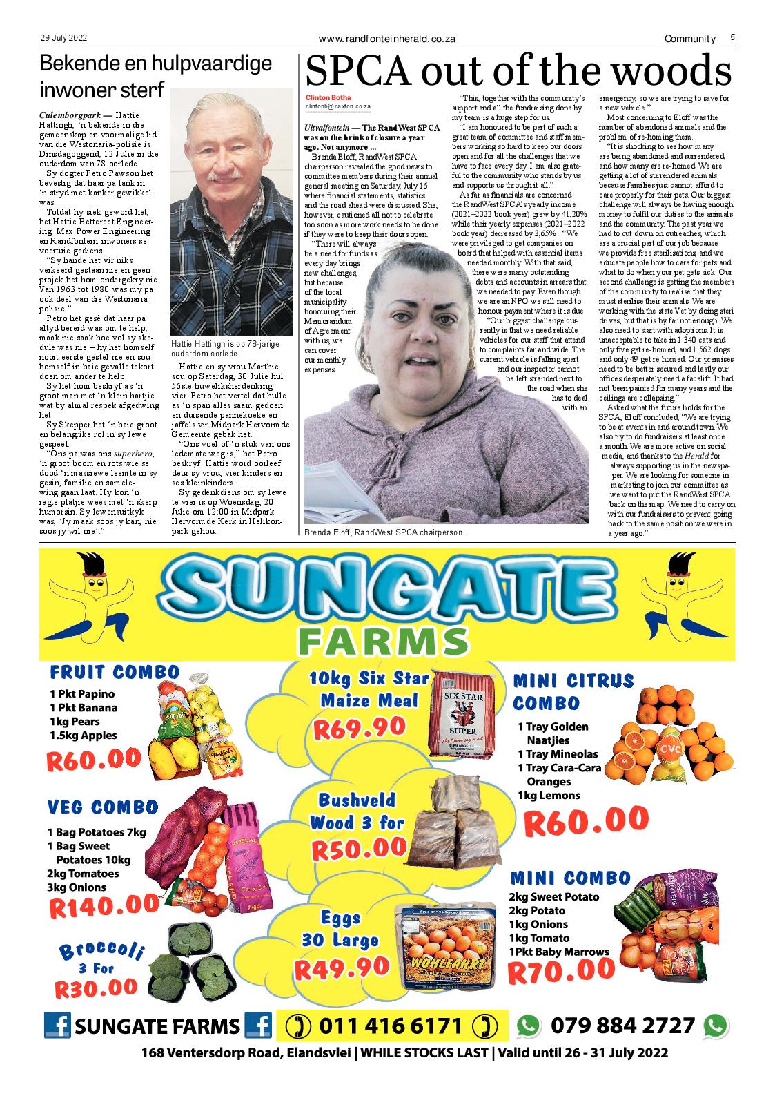 Randfontein Herald 29 July 2022 page 5