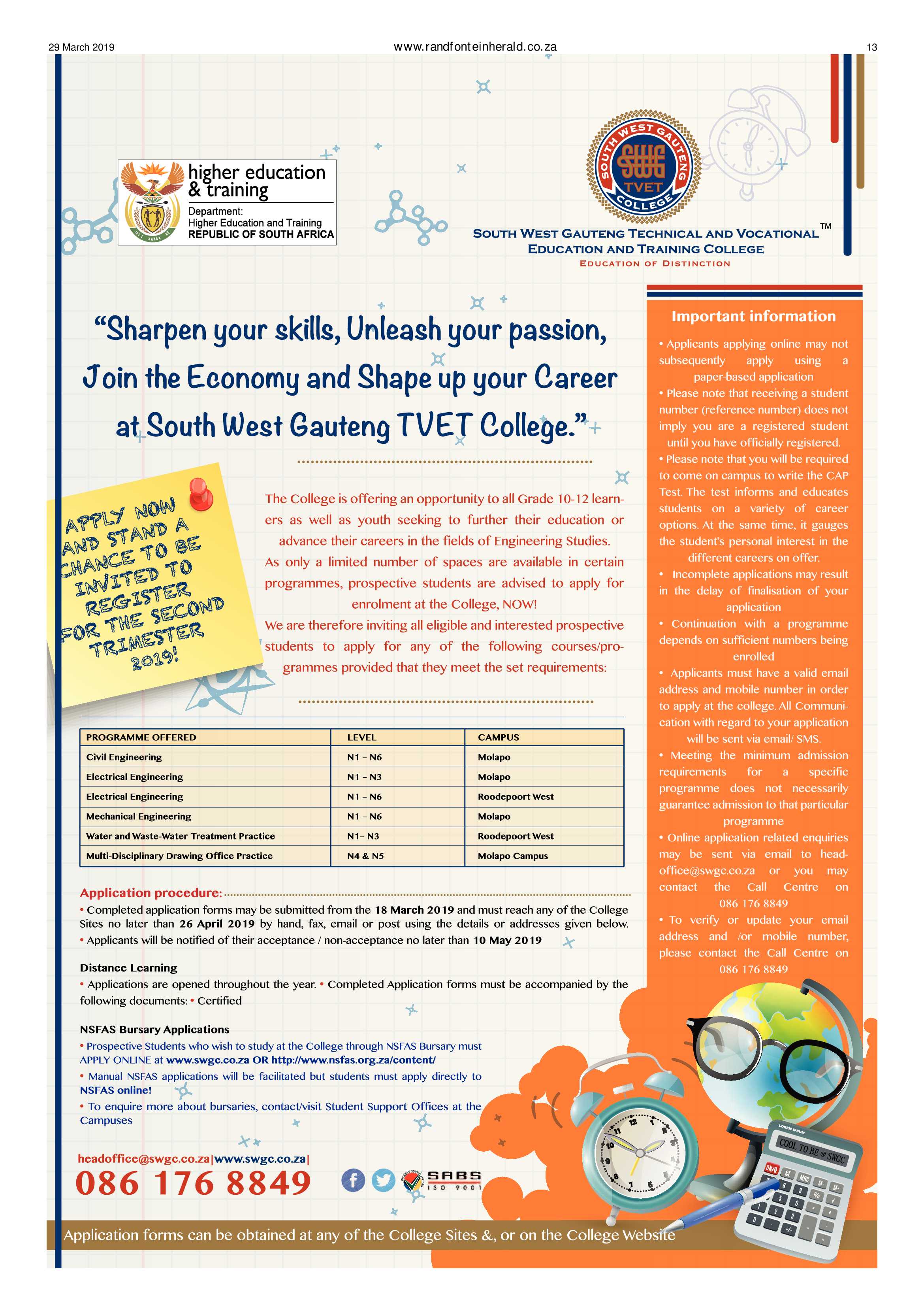 Randfontein Herald 29 March 2019 page 13