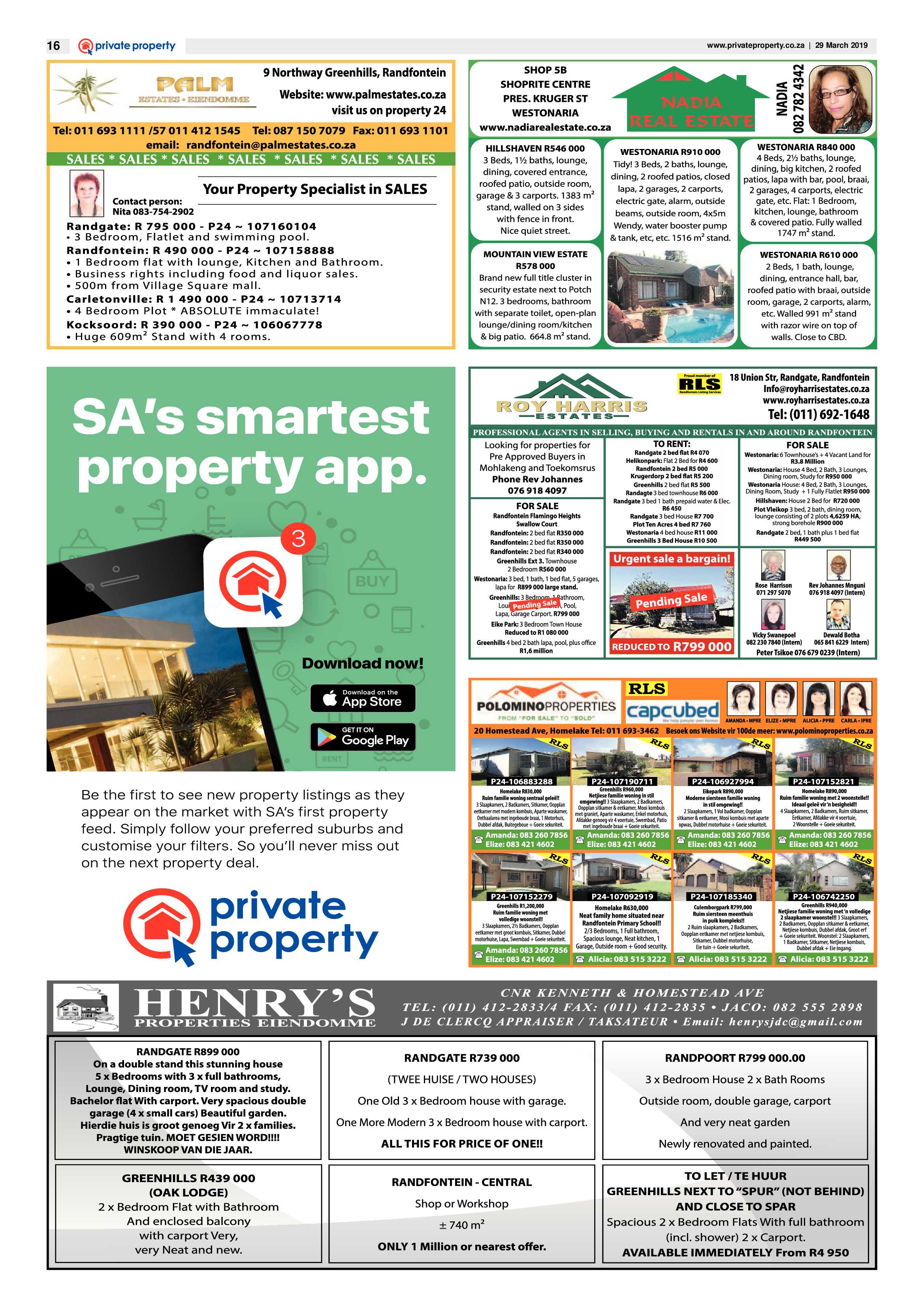 Randfontein Herald 29 March 2019 page 16