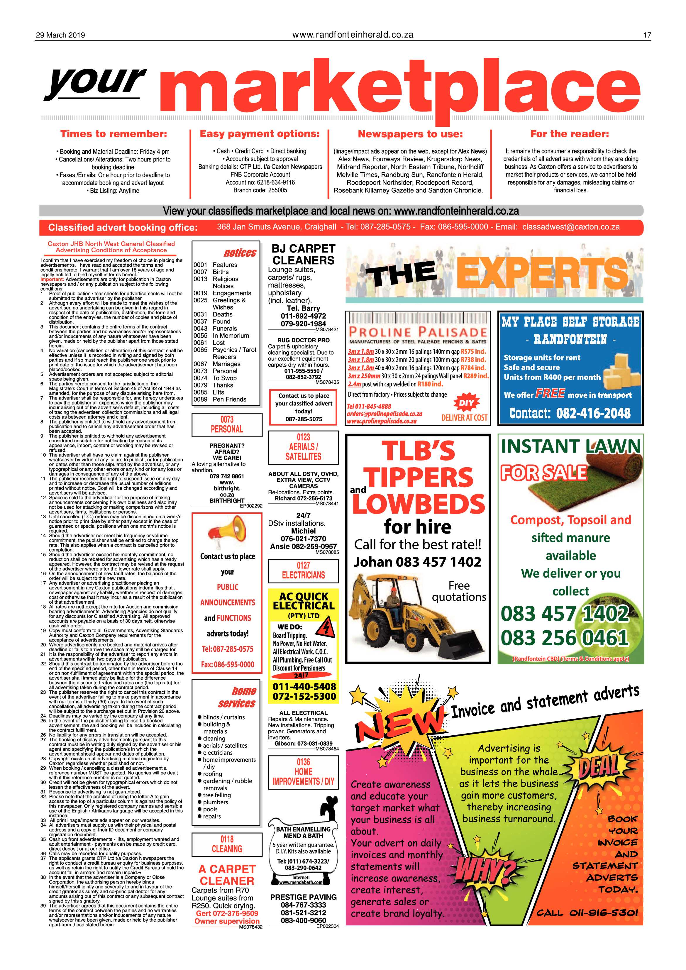 Randfontein Herald 29 March 2019 page 17