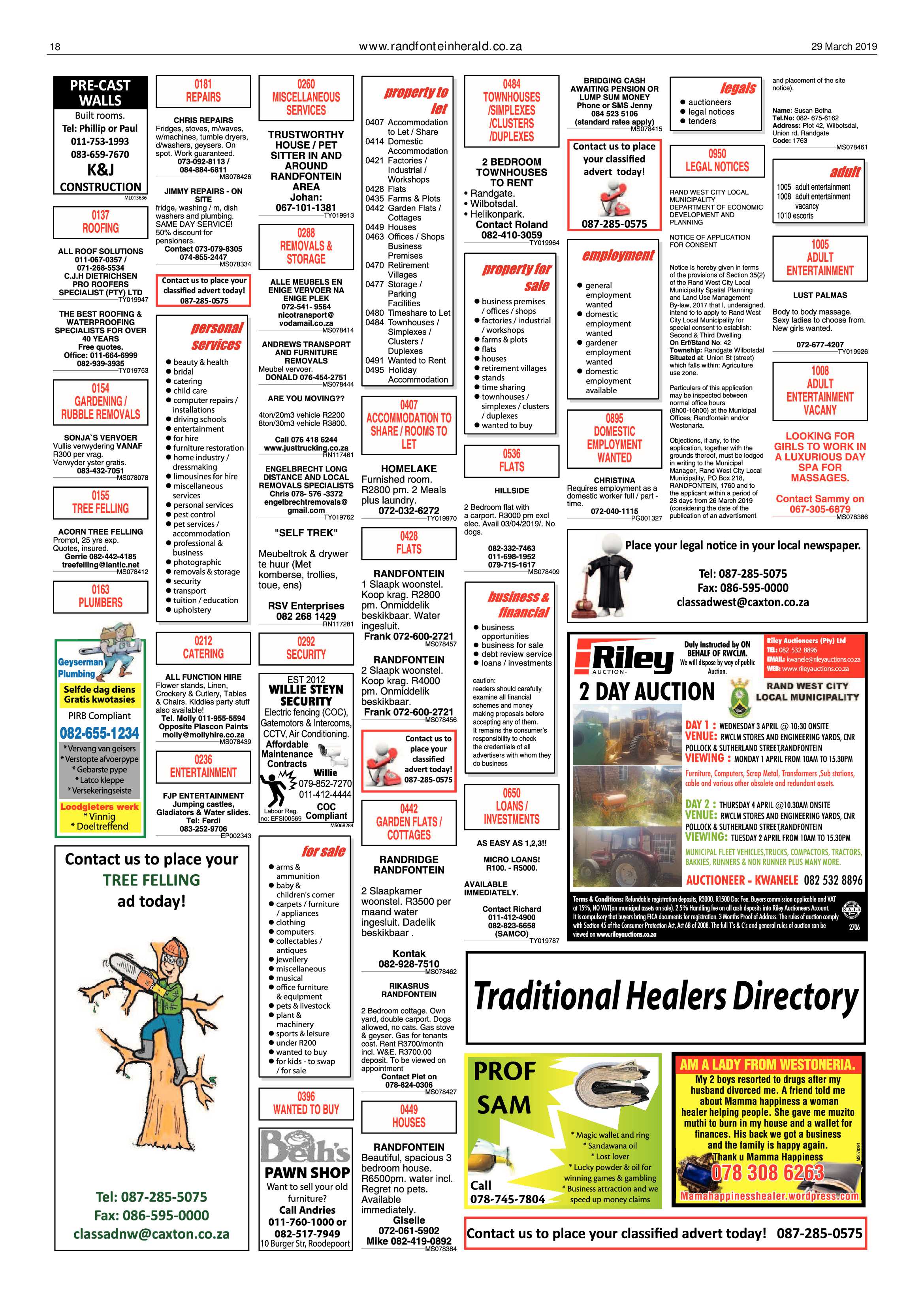 Randfontein Herald 29 March 2019 page 18