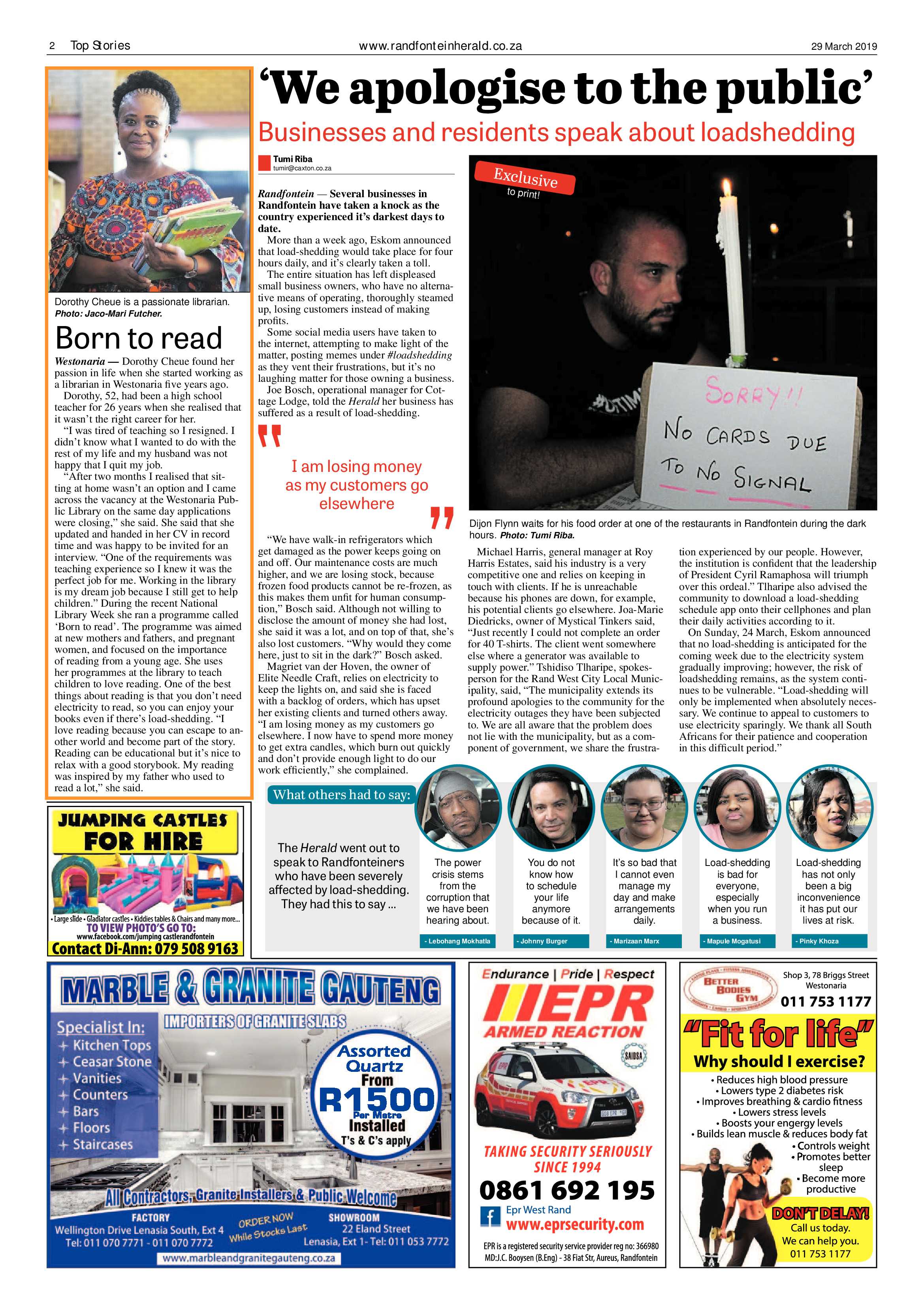 Randfontein Herald 29 March 2019 page 2