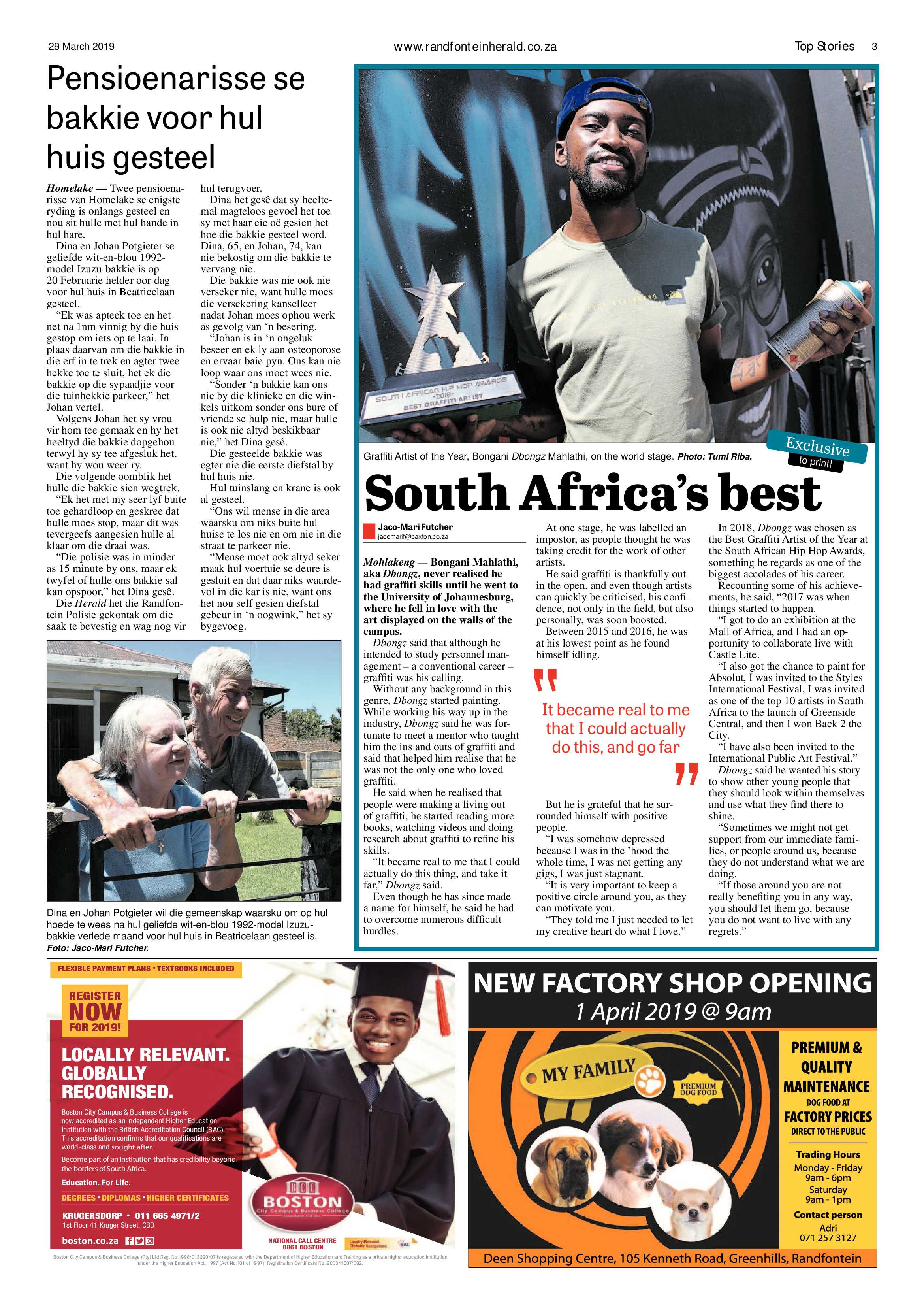 Randfontein Herald 29 March 2019 page 3