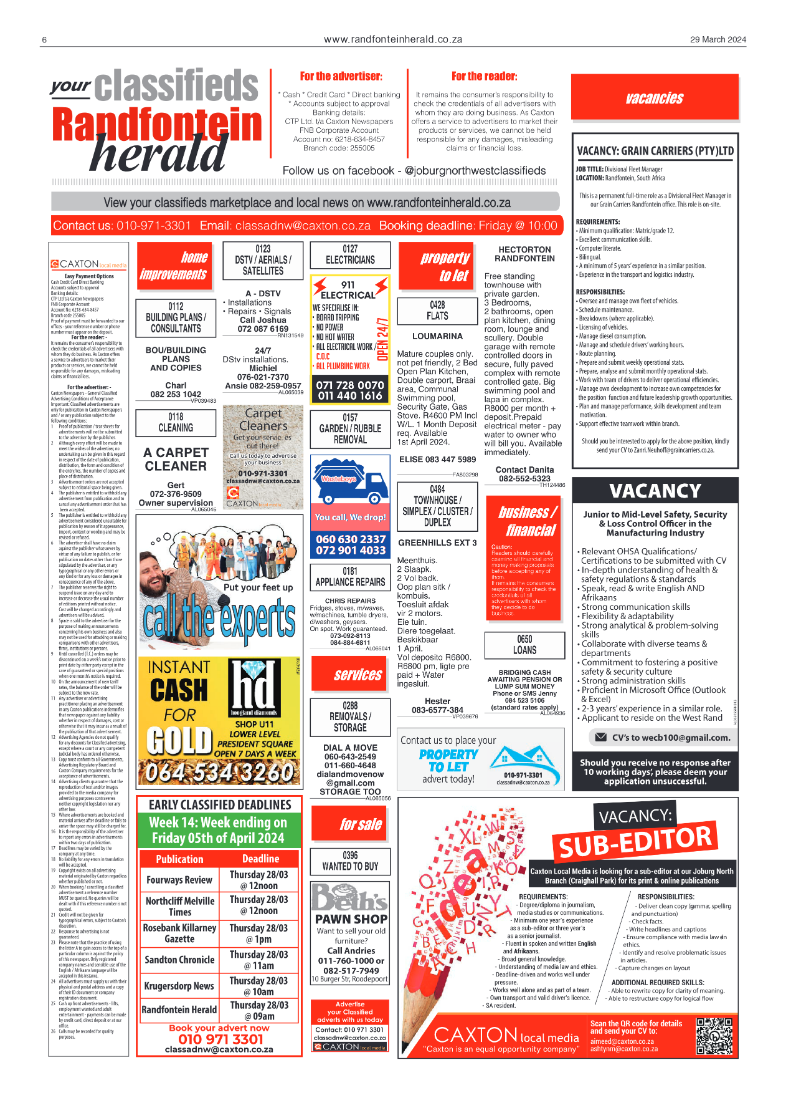 Randfontein Herald 29 March 2024 page 6