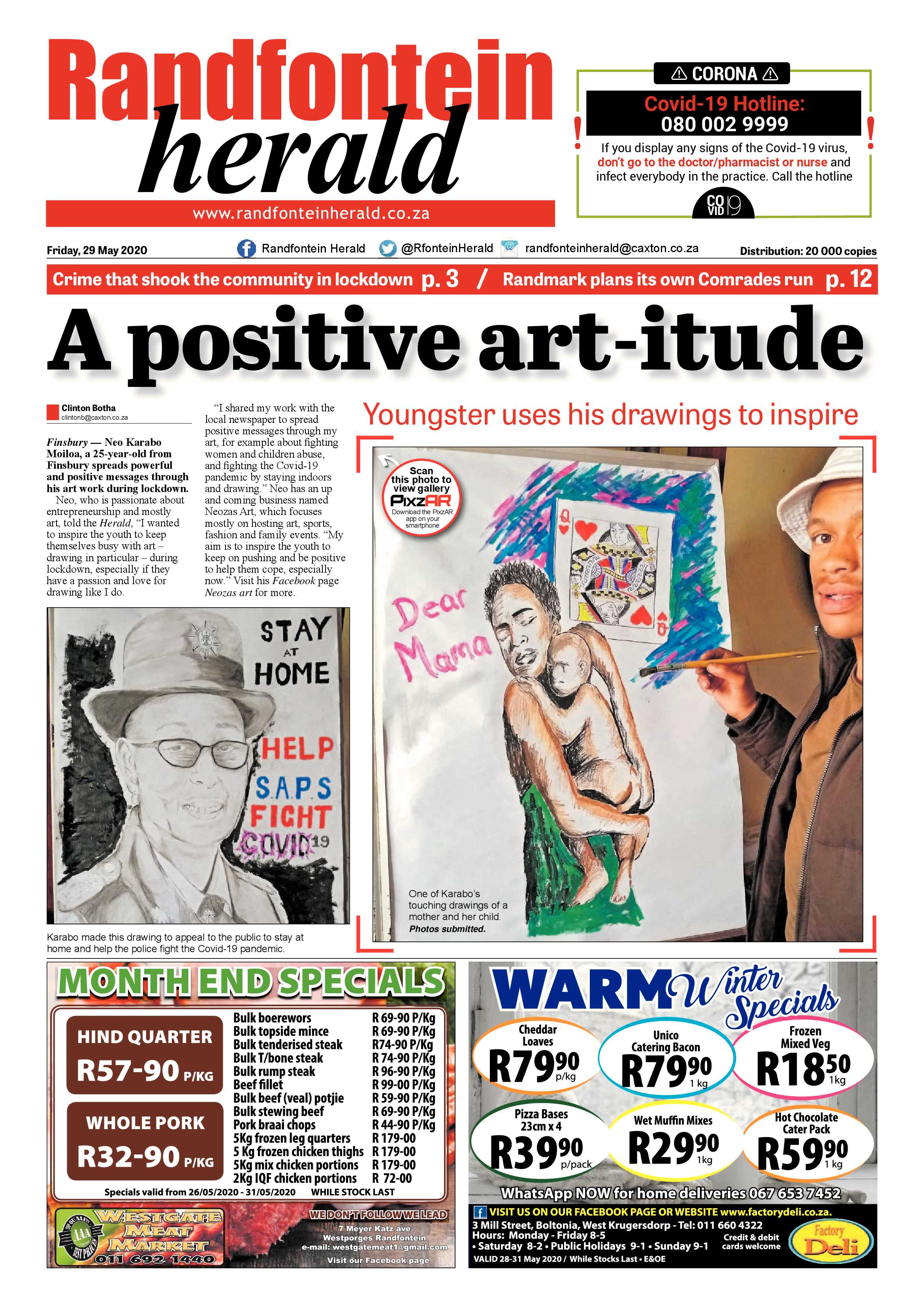 Randfontein Herald 29 May 2020 page 1
