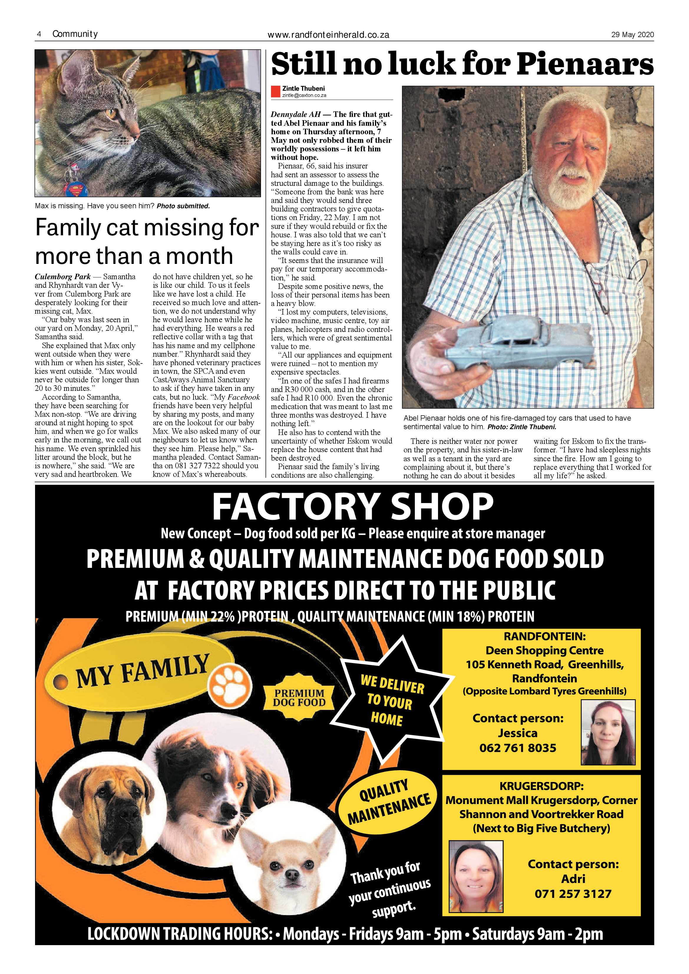 Randfontein Herald 29 May 2020 page 4