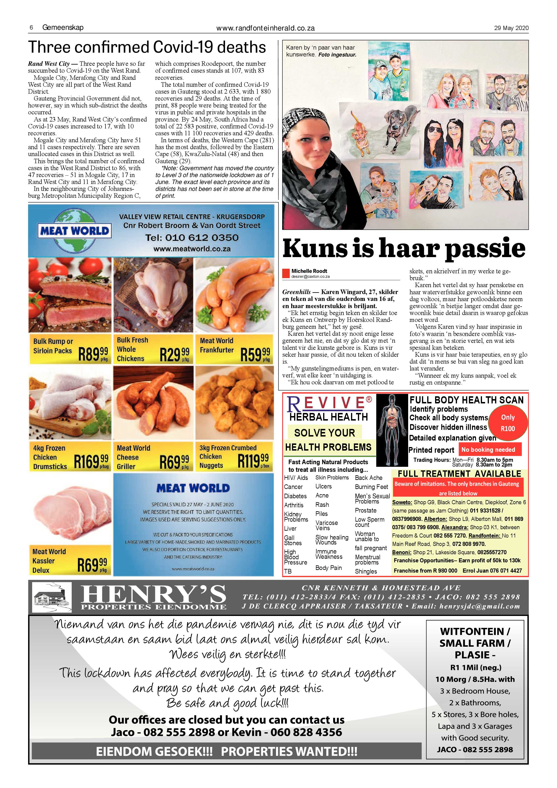 Randfontein Herald 29 May 2020 page 6