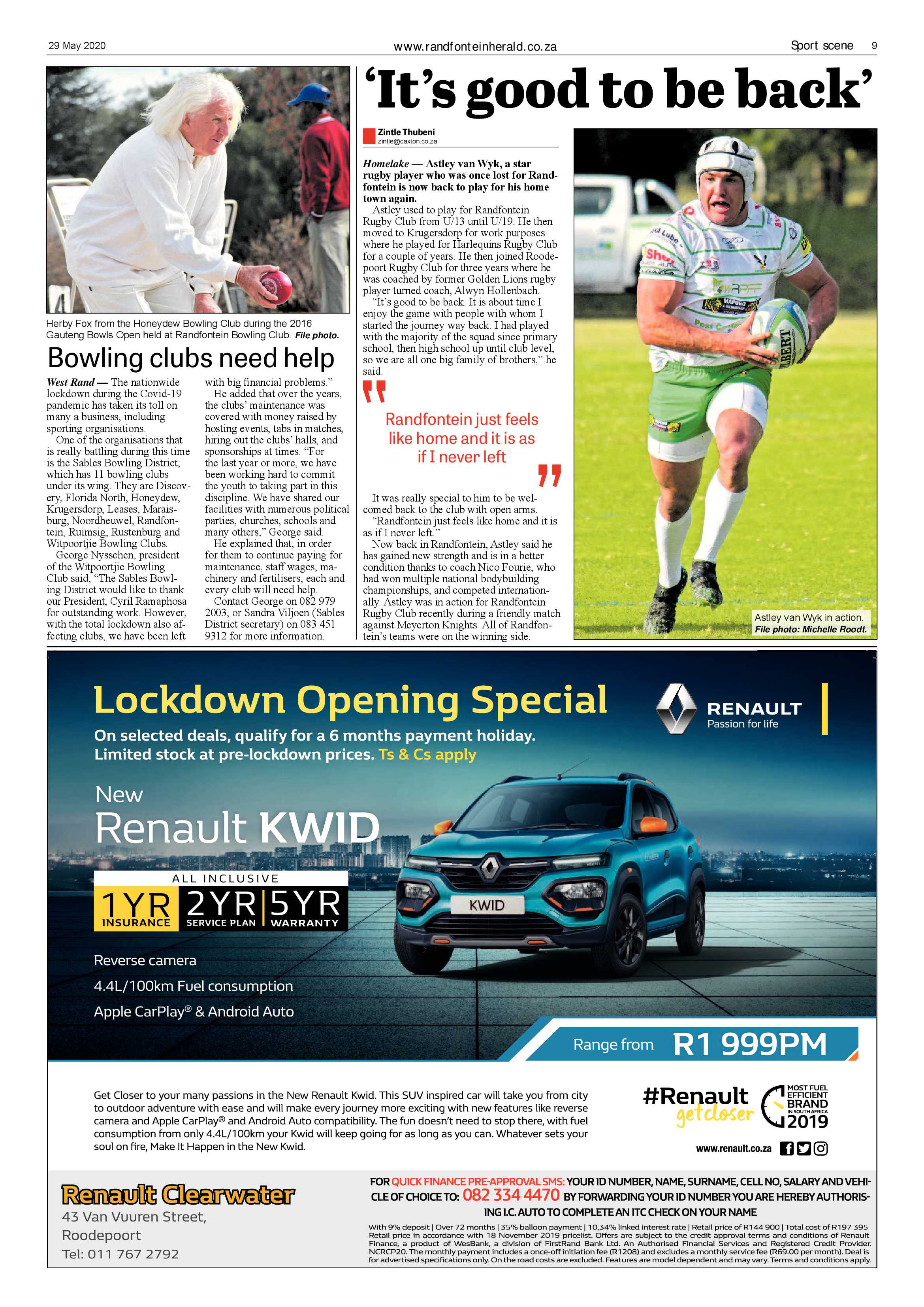 Randfontein Herald 29 May 2020 page 9