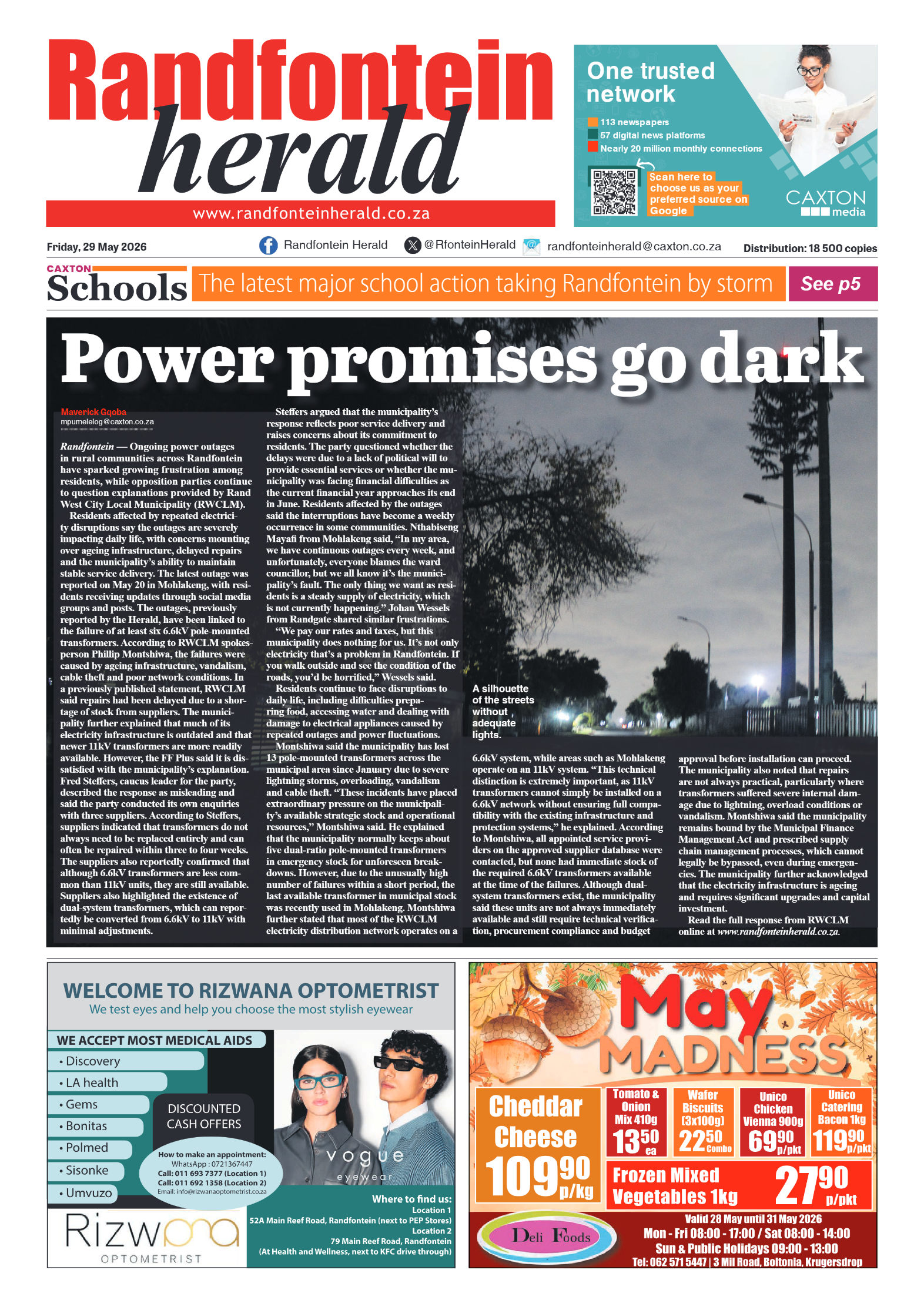 Randfontein Herald 29 May 2029 page 1