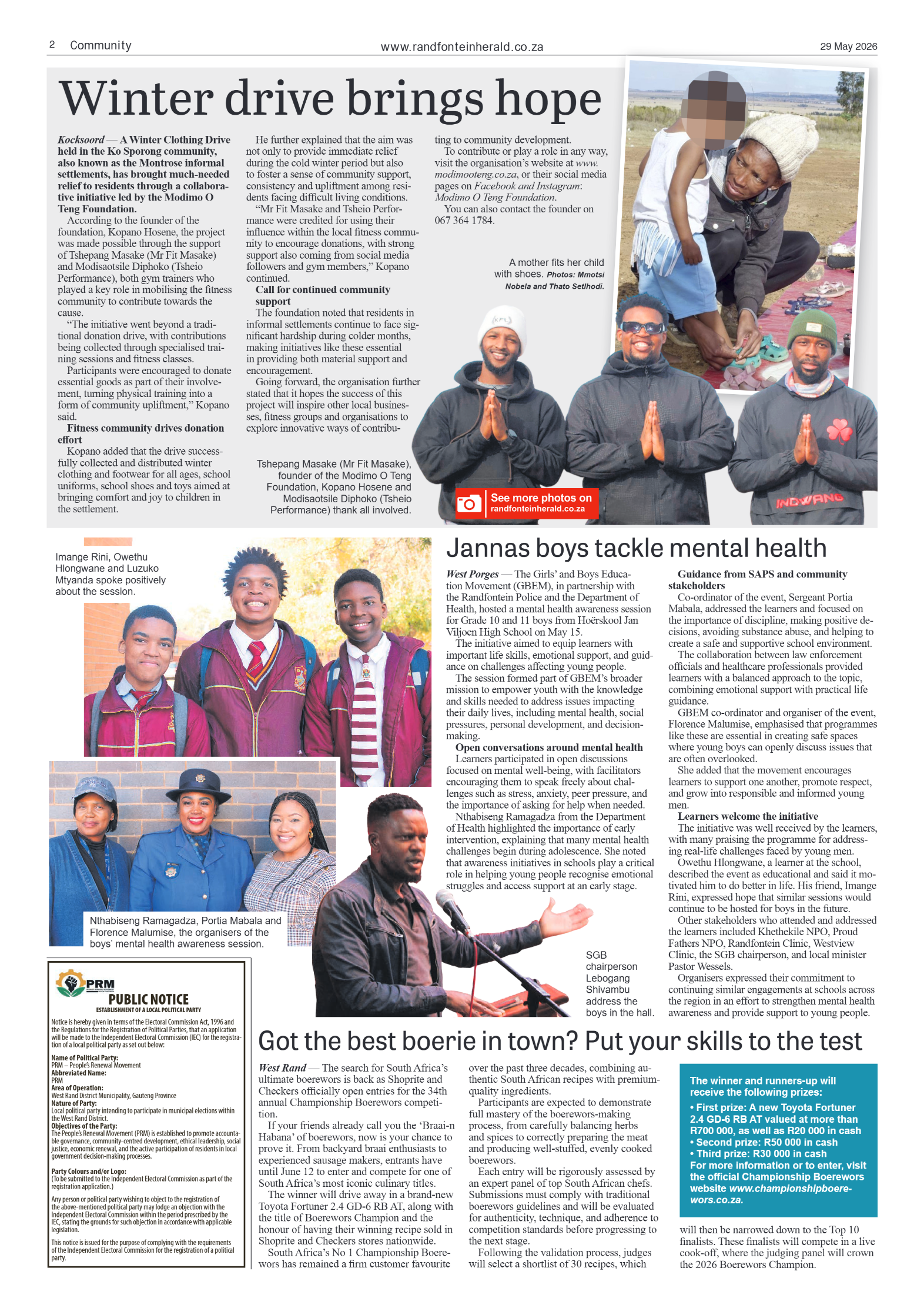 Randfontein Herald 29 May 2029 page 2