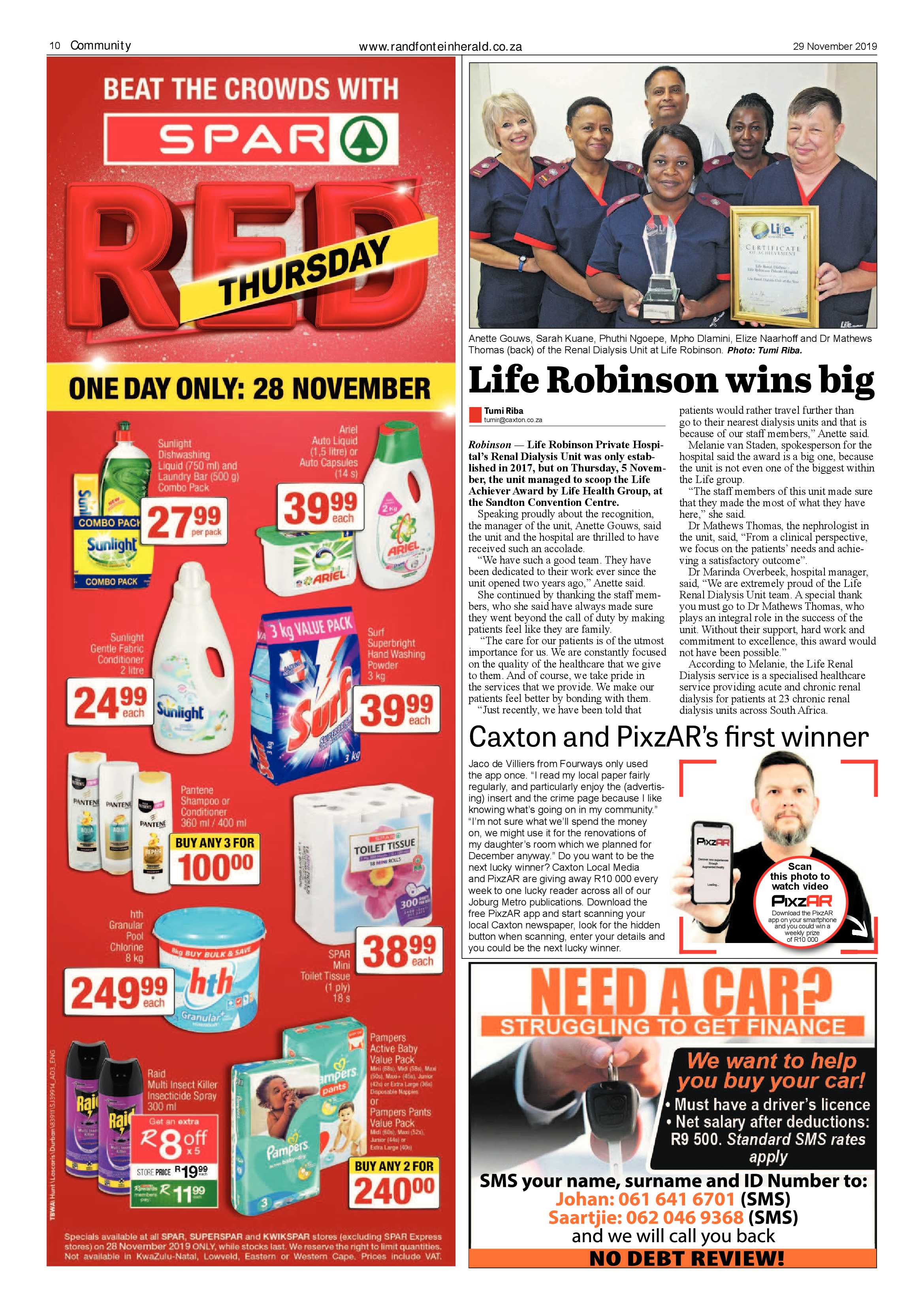 Randfontein Herald 29 November 2019 page 10