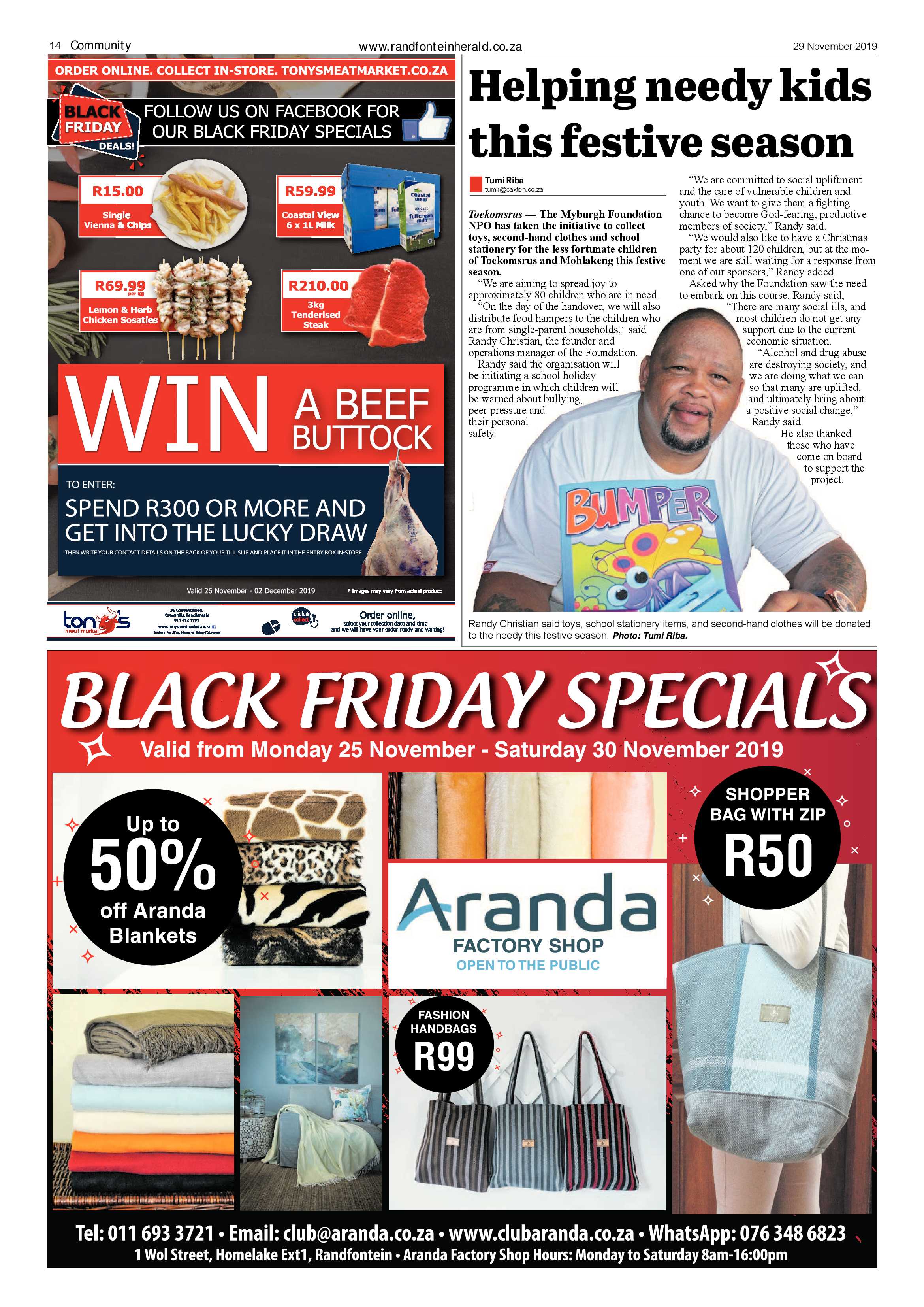 Randfontein Herald 29 November 2019 page 14