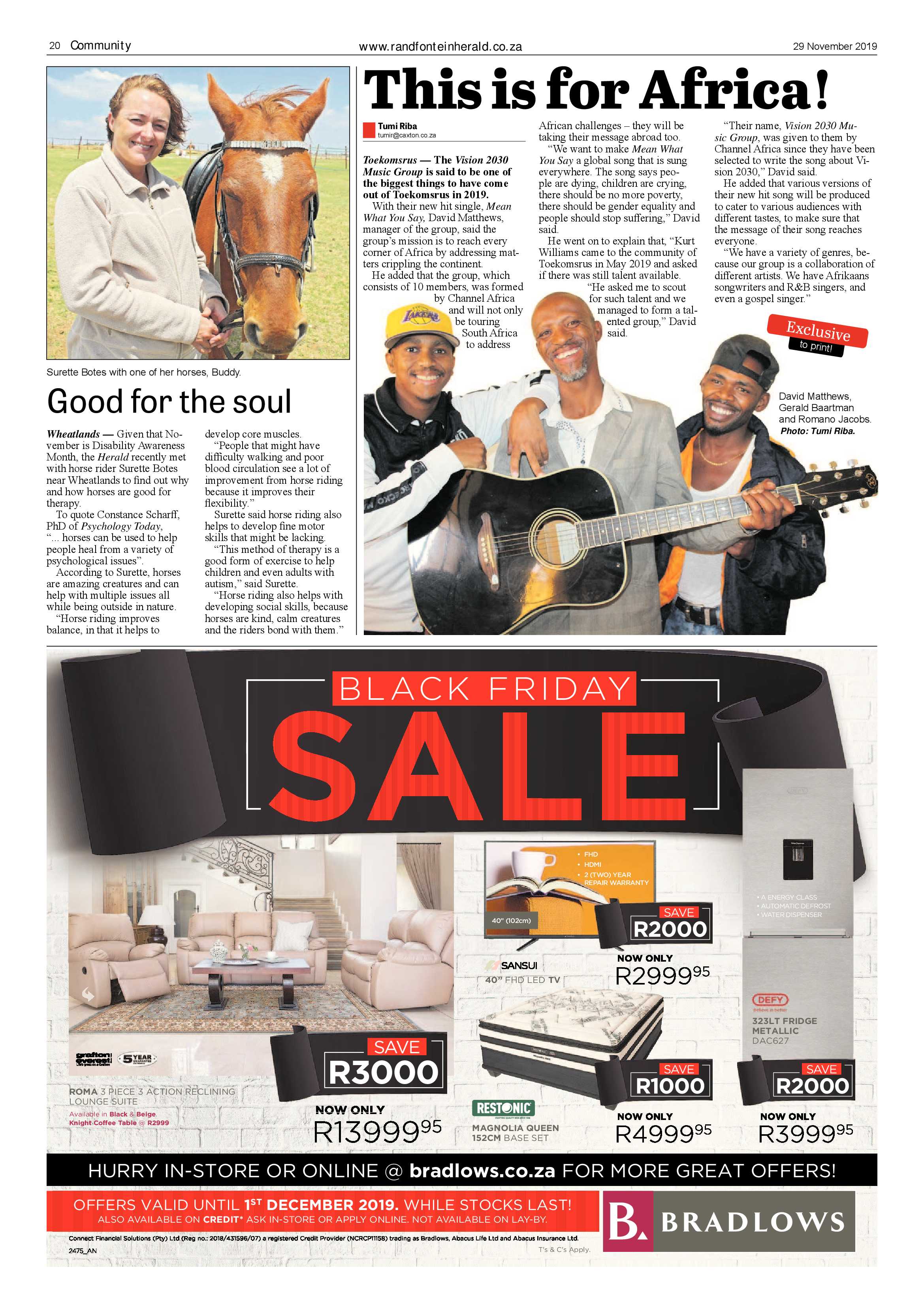 Randfontein Herald 29 November 2019 page 20