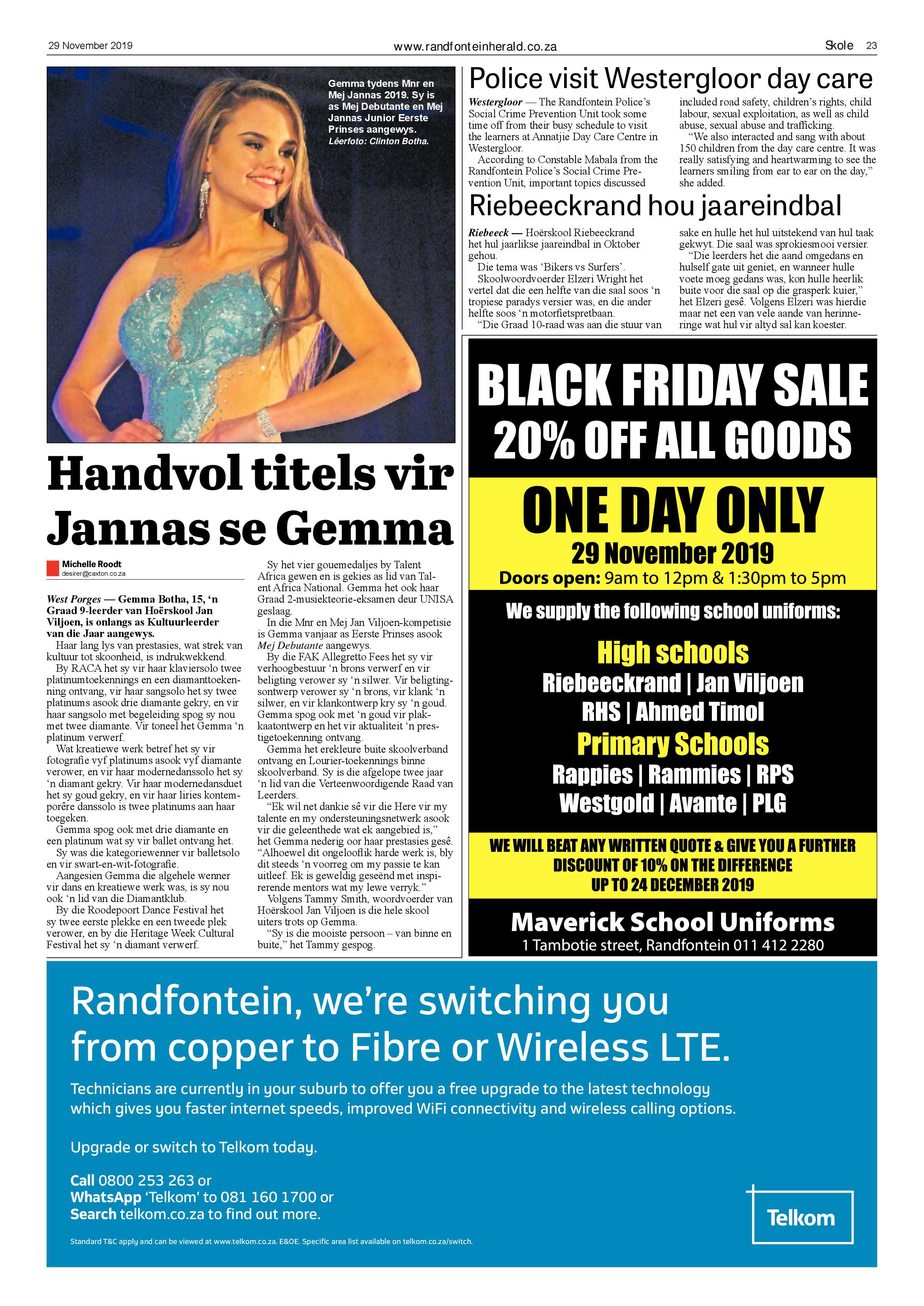 Randfontein Herald 29 November 2019 page 23