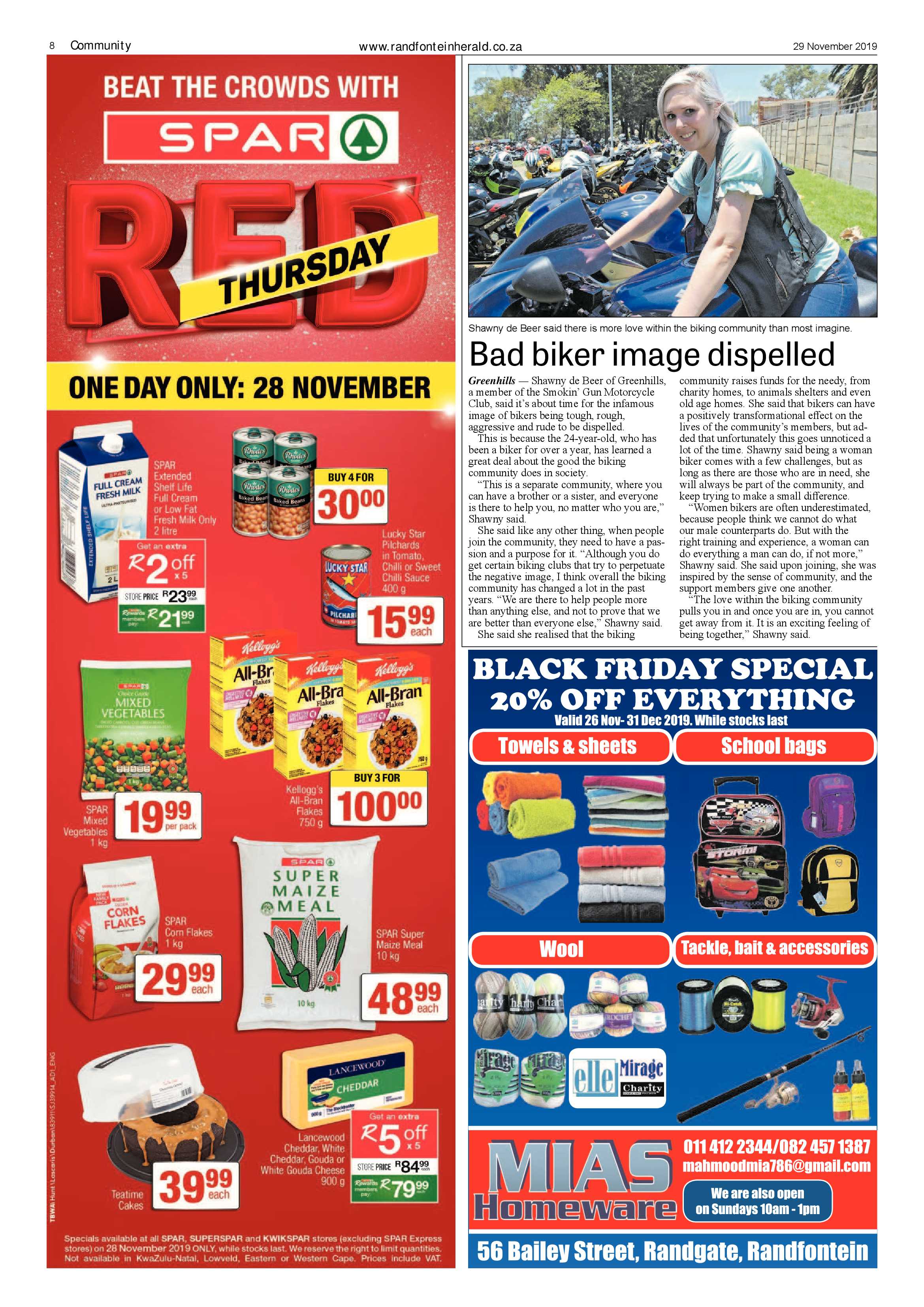 Randfontein Herald 29 November 2019 page 8