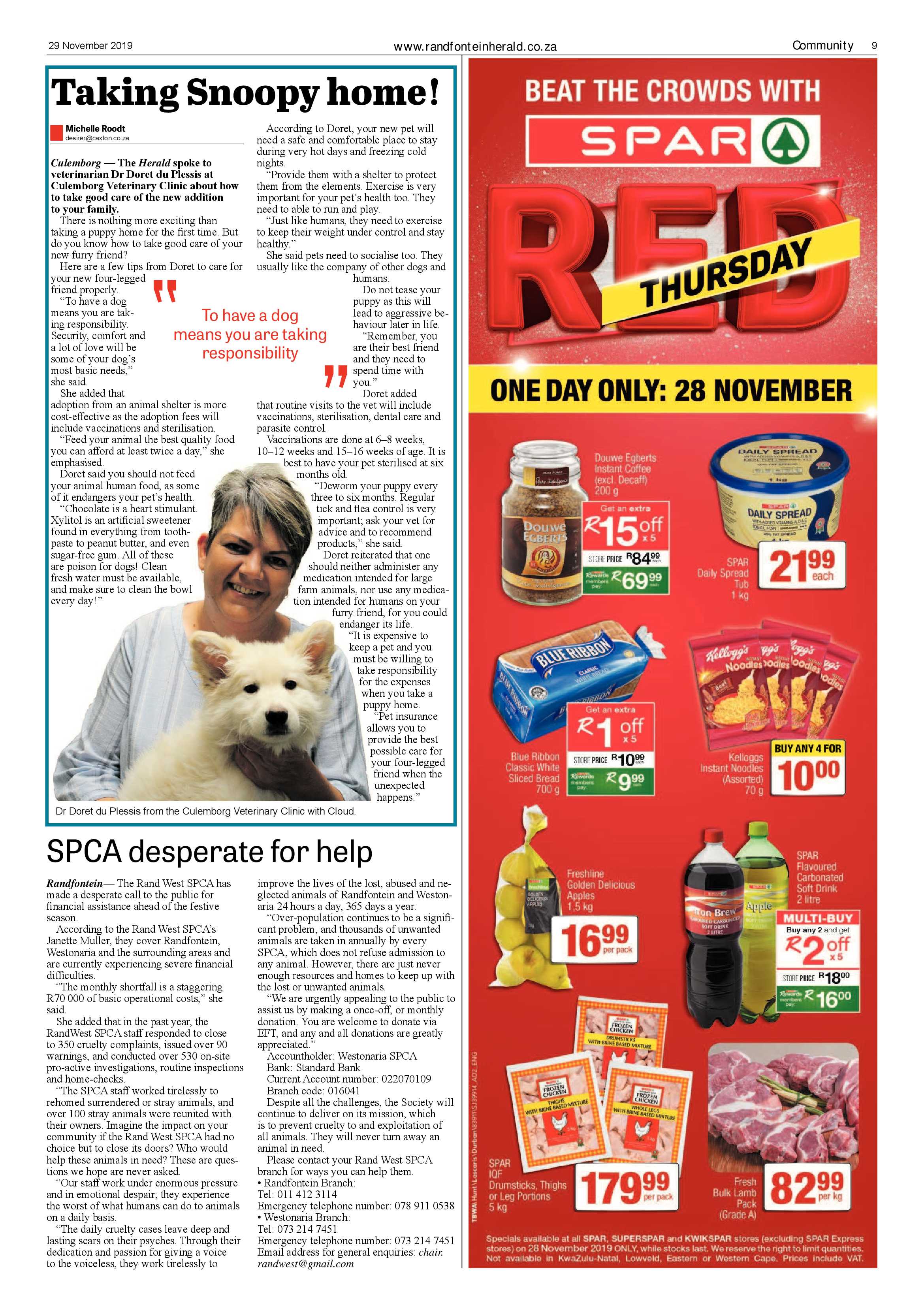 Randfontein Herald 29 November 2019 page 9