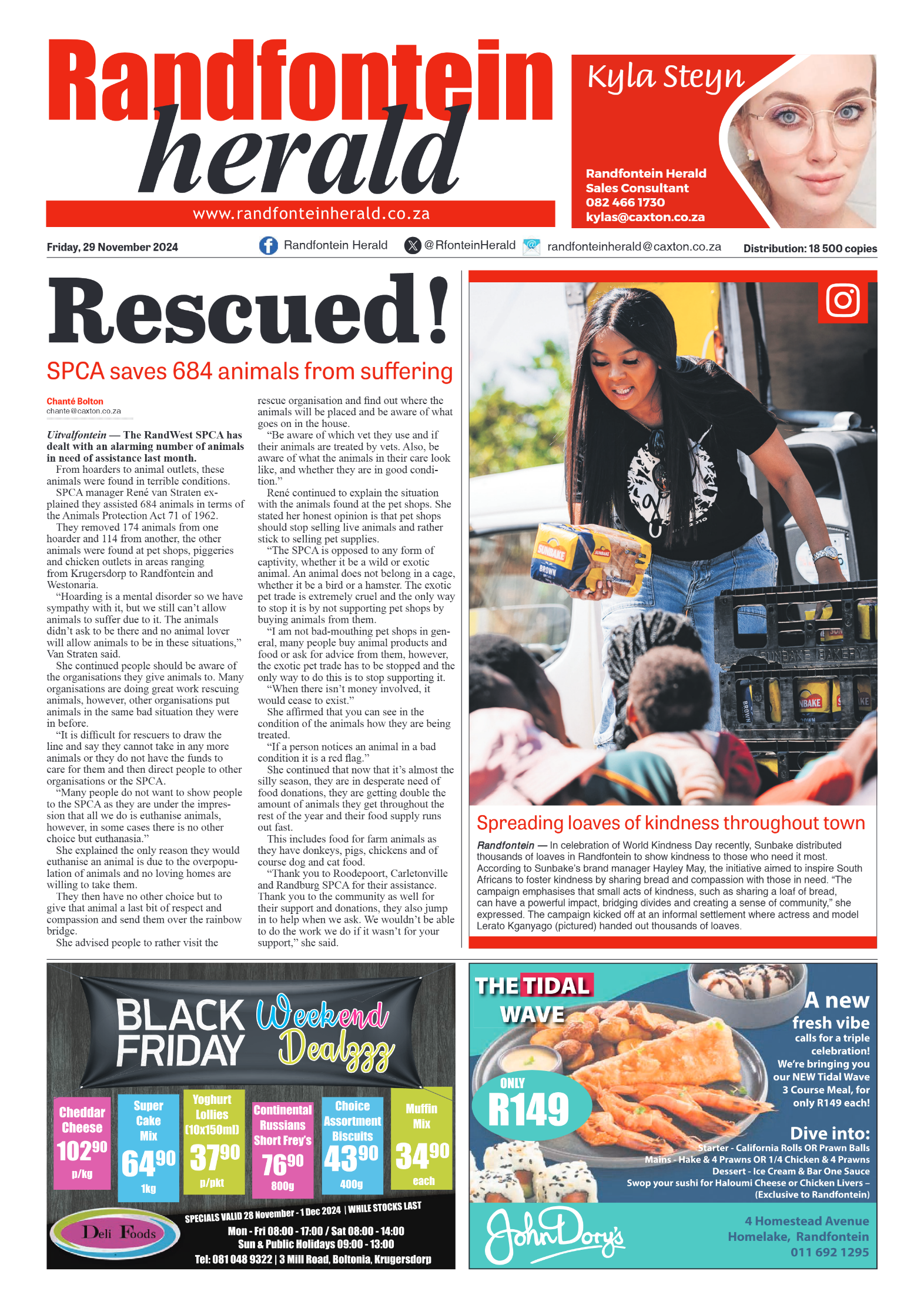 Randfontein Herald 29 November 2024 page 1