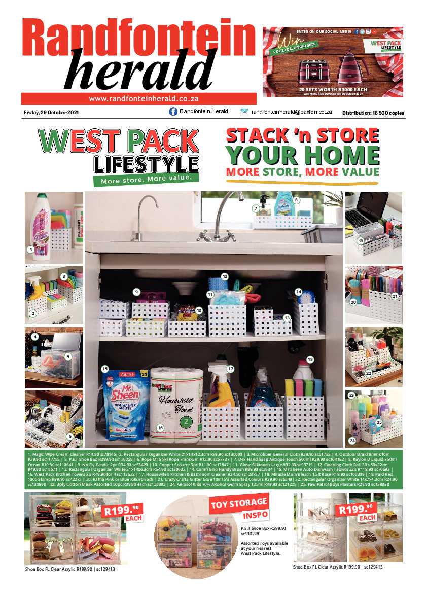 Randfontein Herald 29 October 2021 page 1