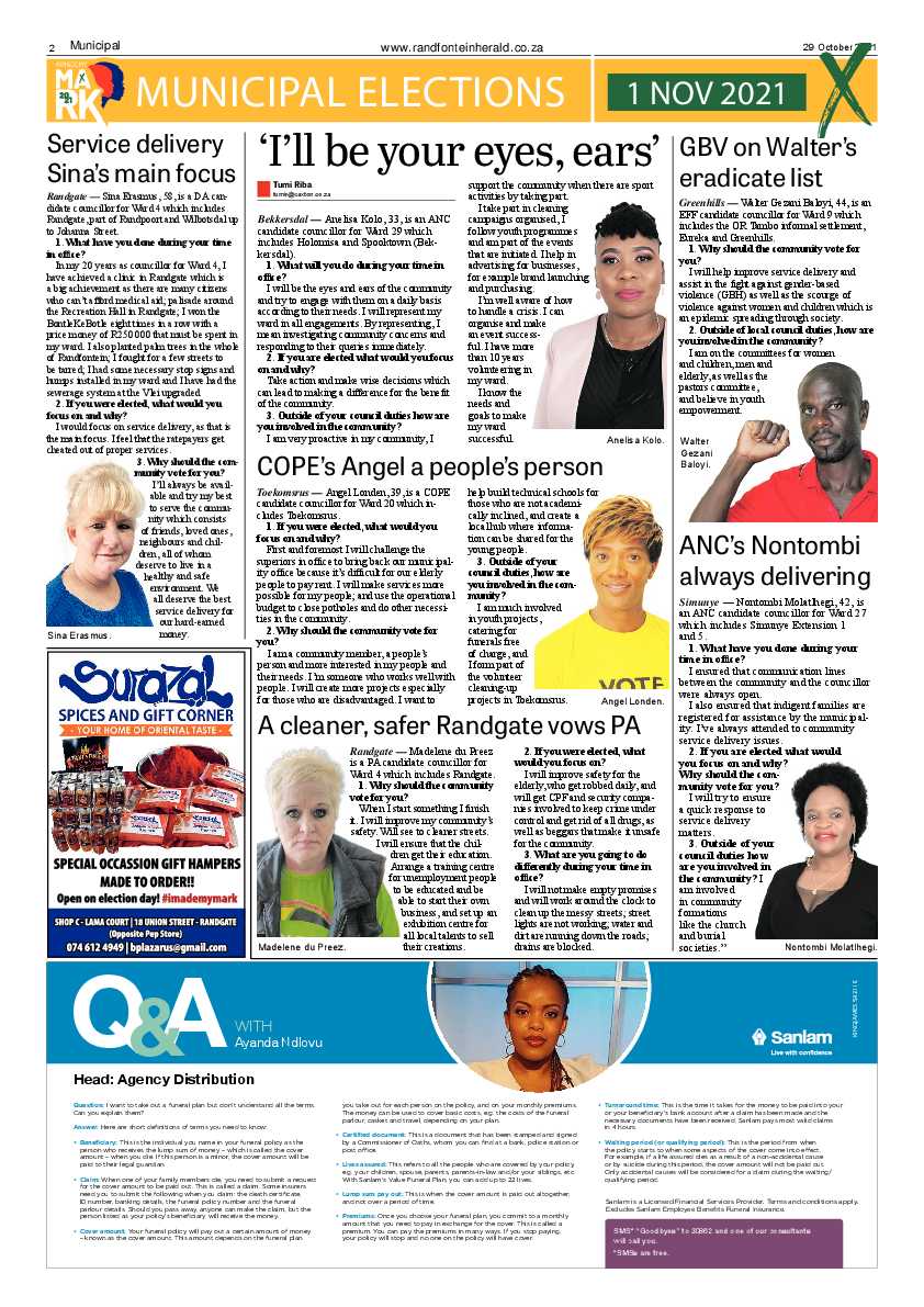 Randfontein Herald 29 October 2021 page 4