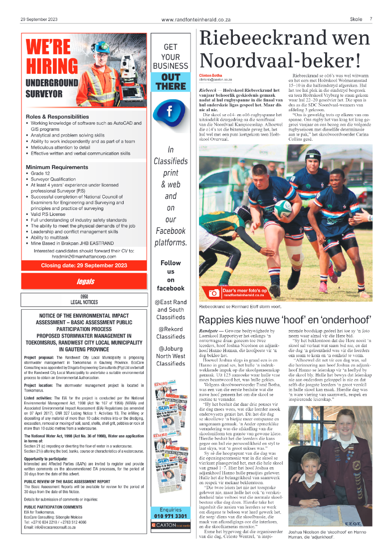 Randfontein Herald 29 September 2023 page 7