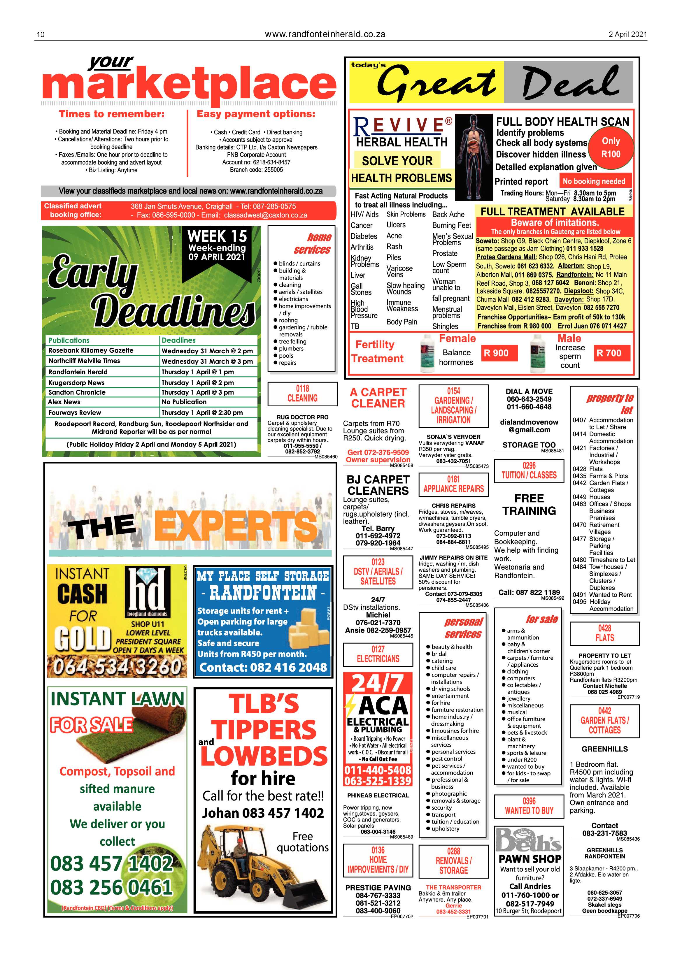 Randfontein Herald 2 April 2021 page 10