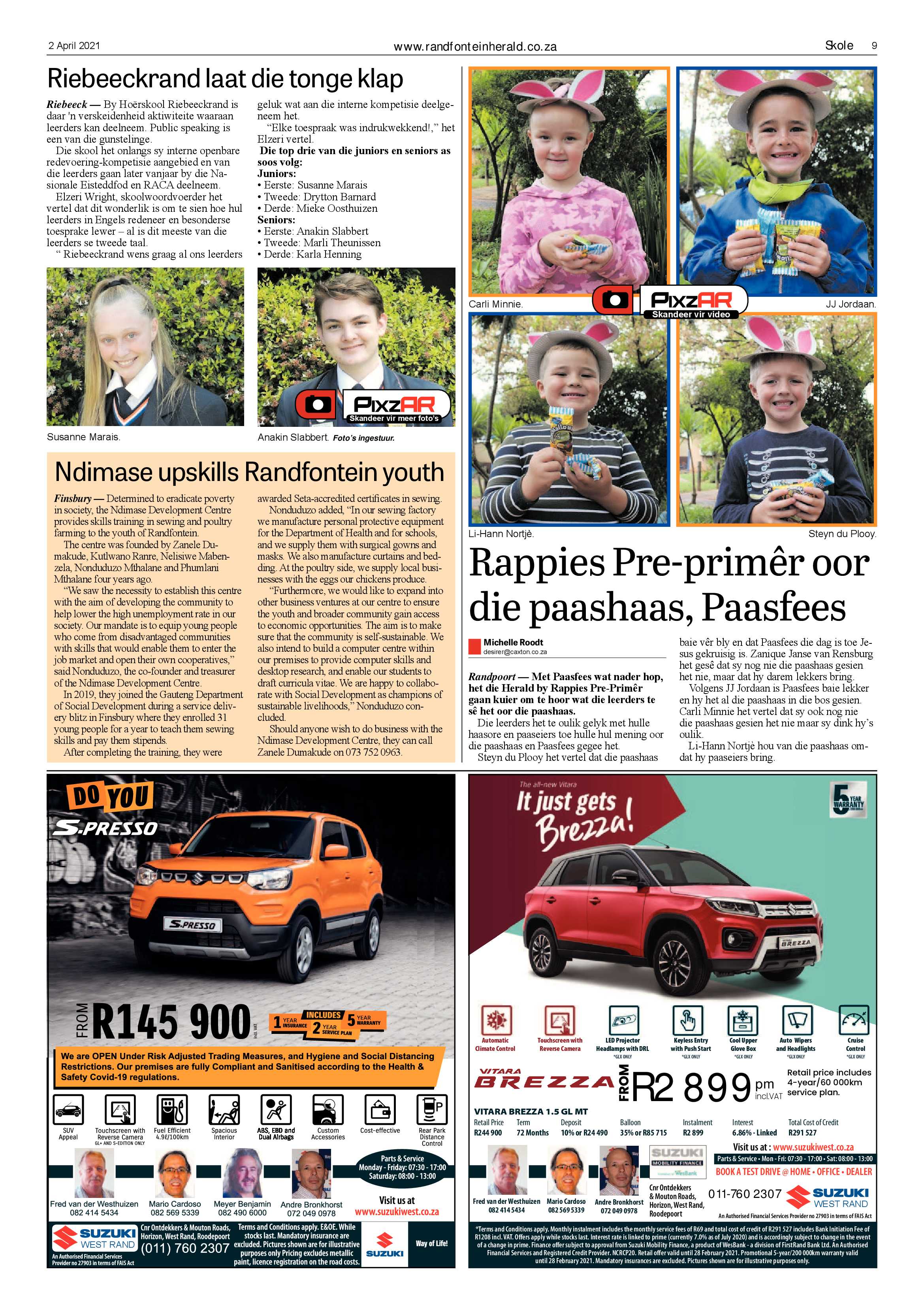 Randfontein Herald 2 April 2021 page 9