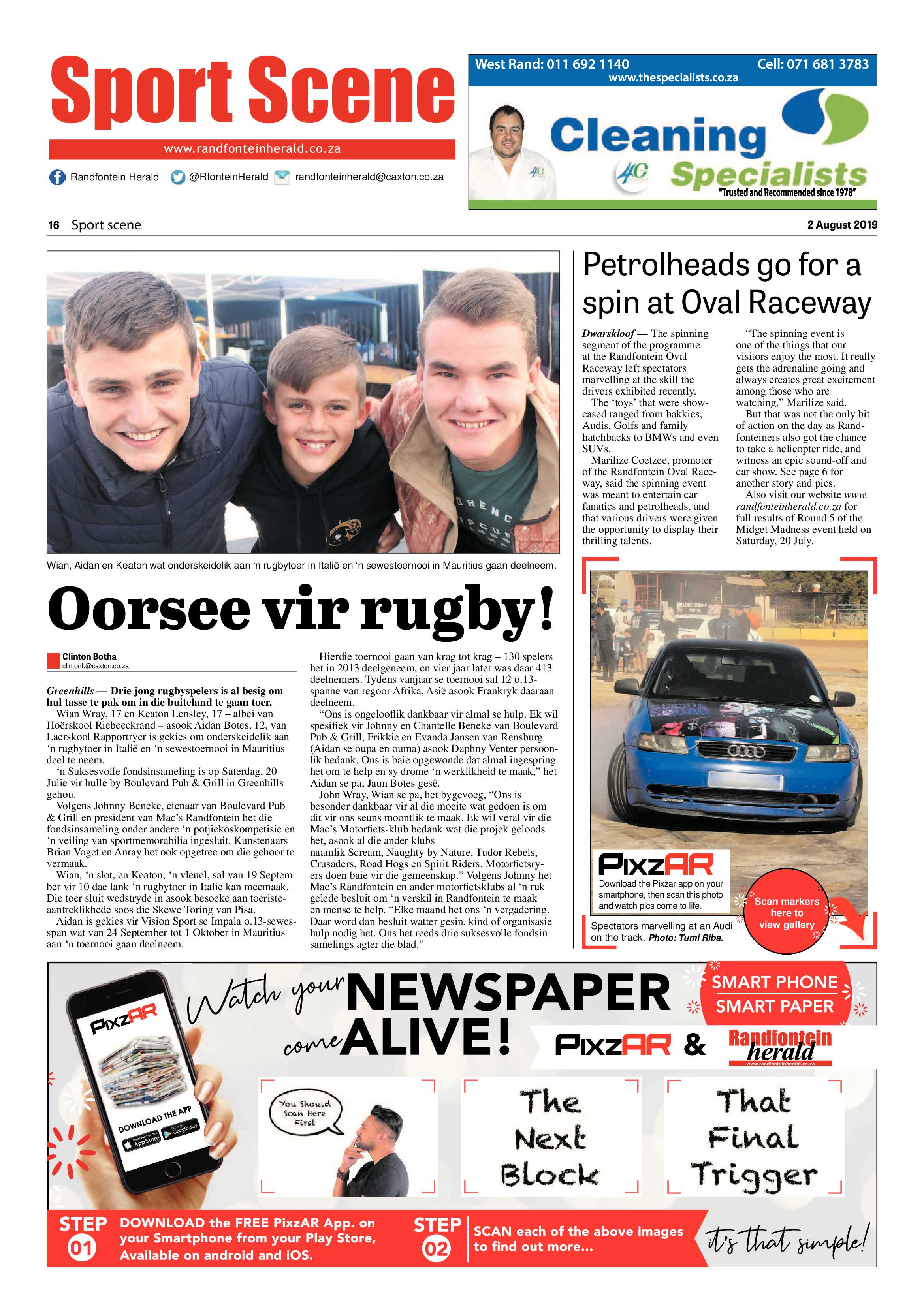 Randfontein Herald 2 August 2019 page 16