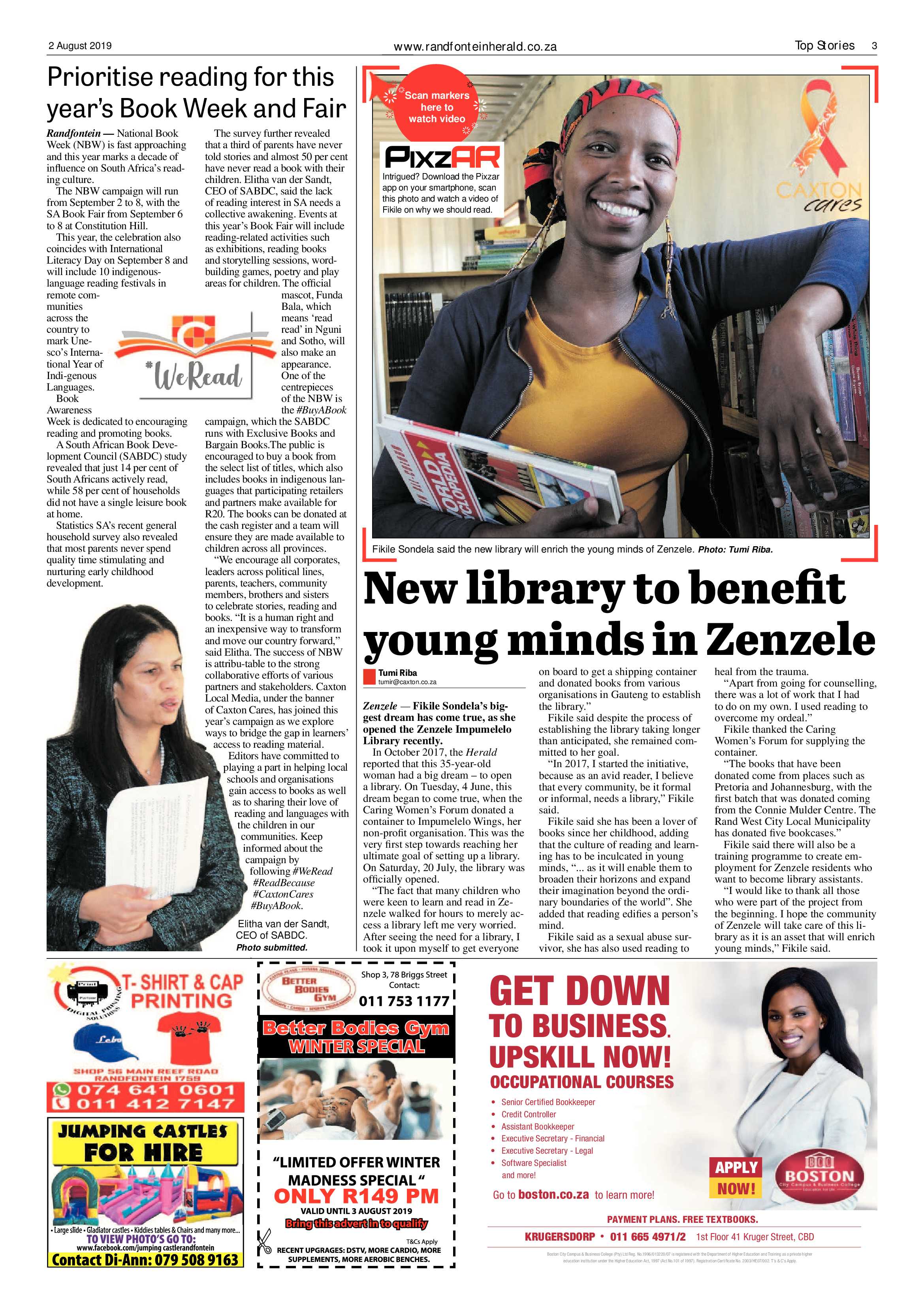 Randfontein Herald 2 August 2019 page 3