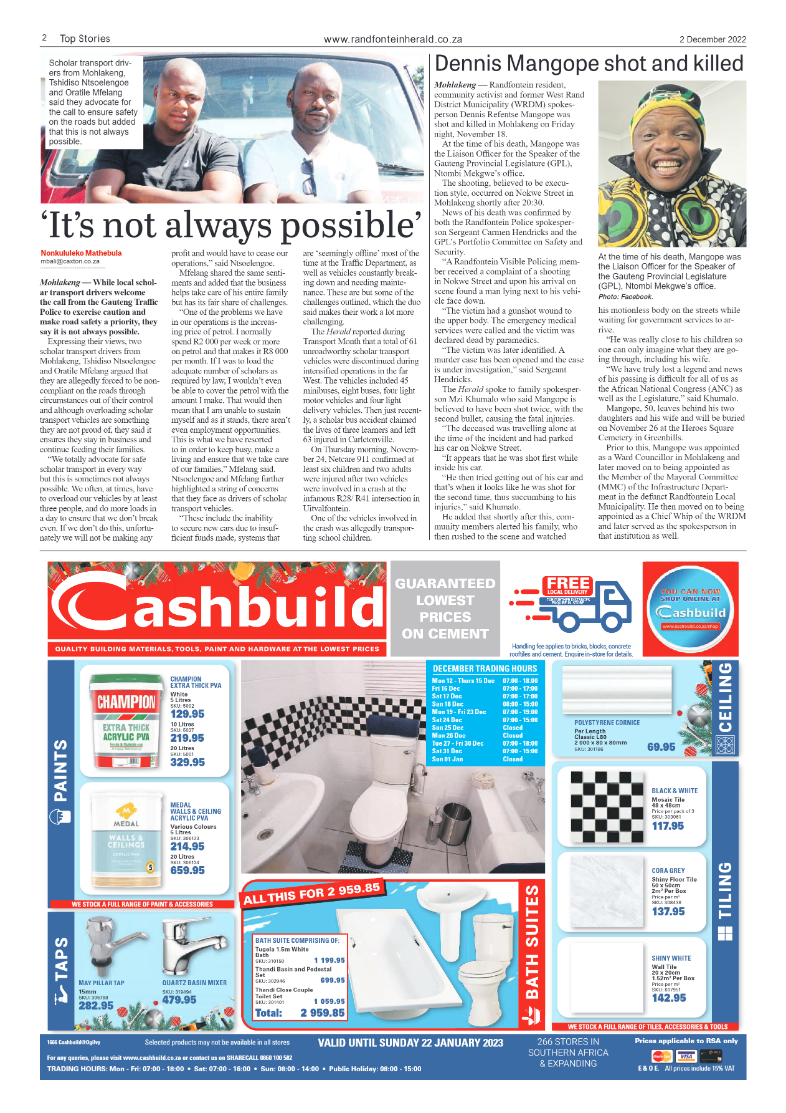 Randfontein Herald 2 December 2022 page 2