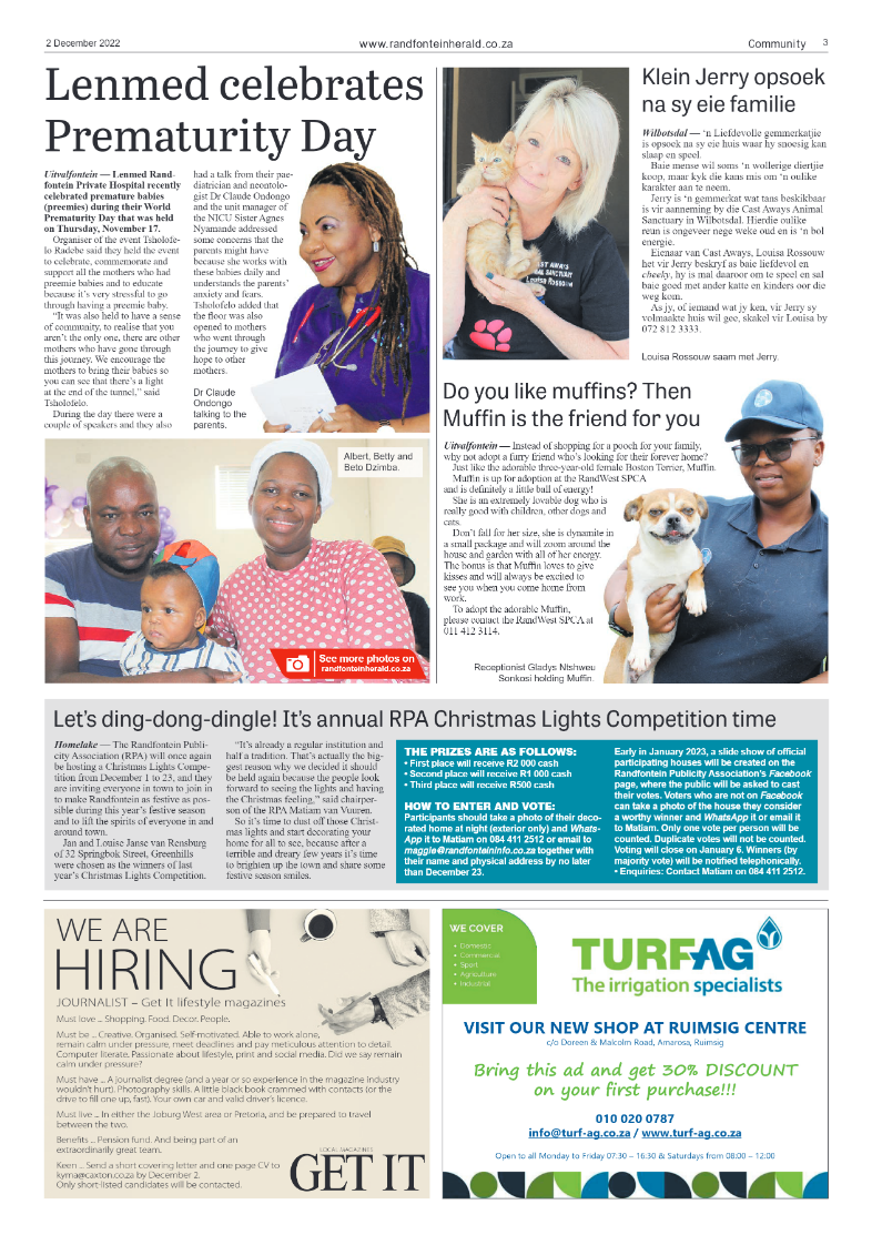 Randfontein Herald 2 December 2022 page 3