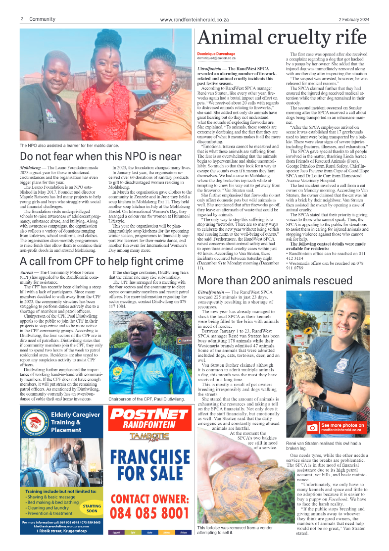 Randfontein Herald 2 February 2024 page 2