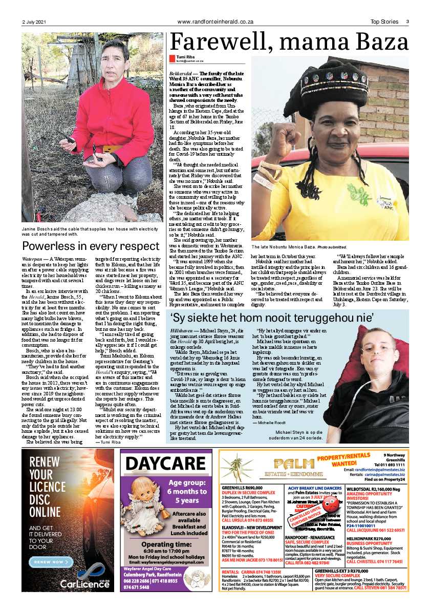 Randfontein Herald 2 July 2021 page 3