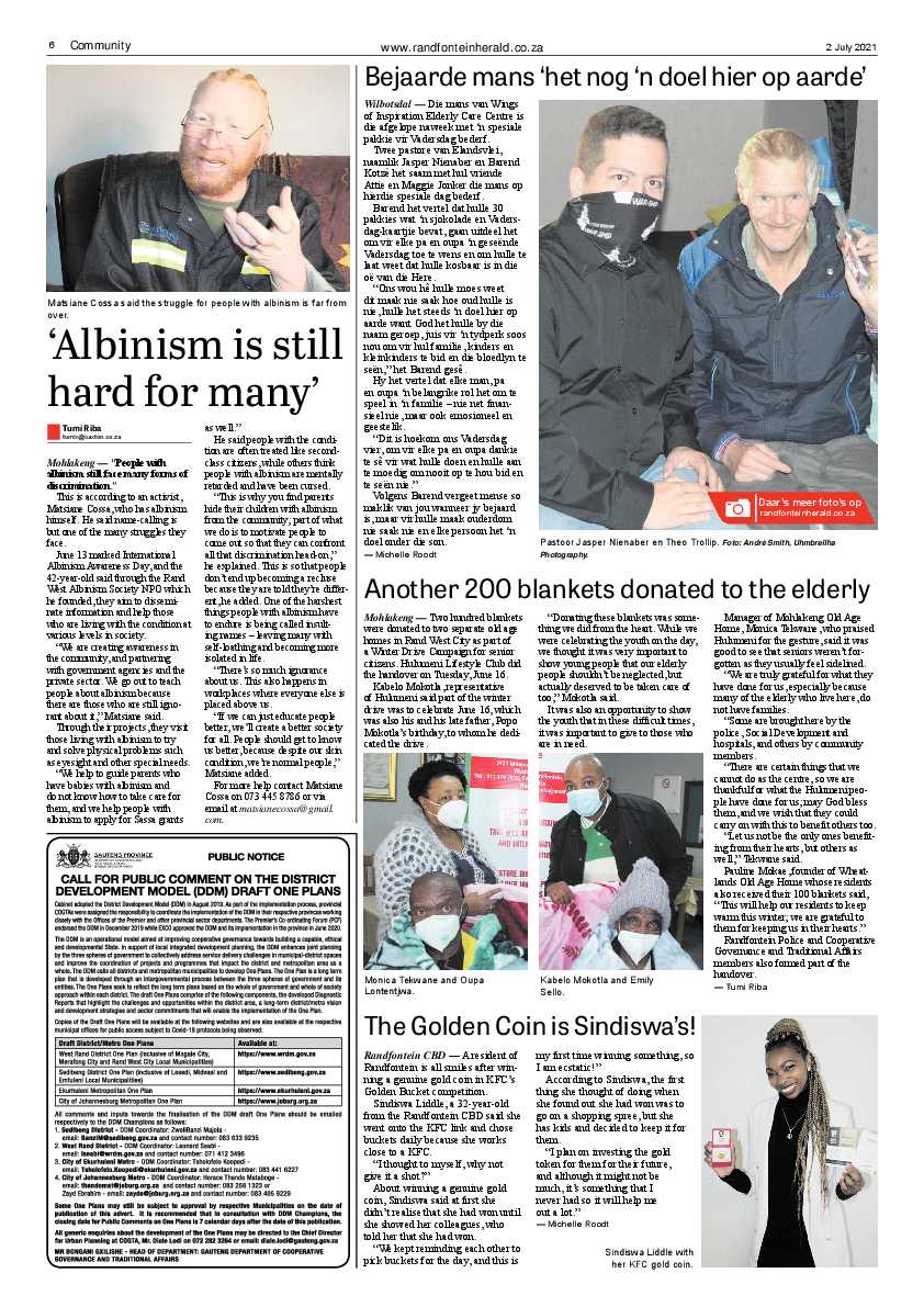 Randfontein Herald 2 July 2021 page 6