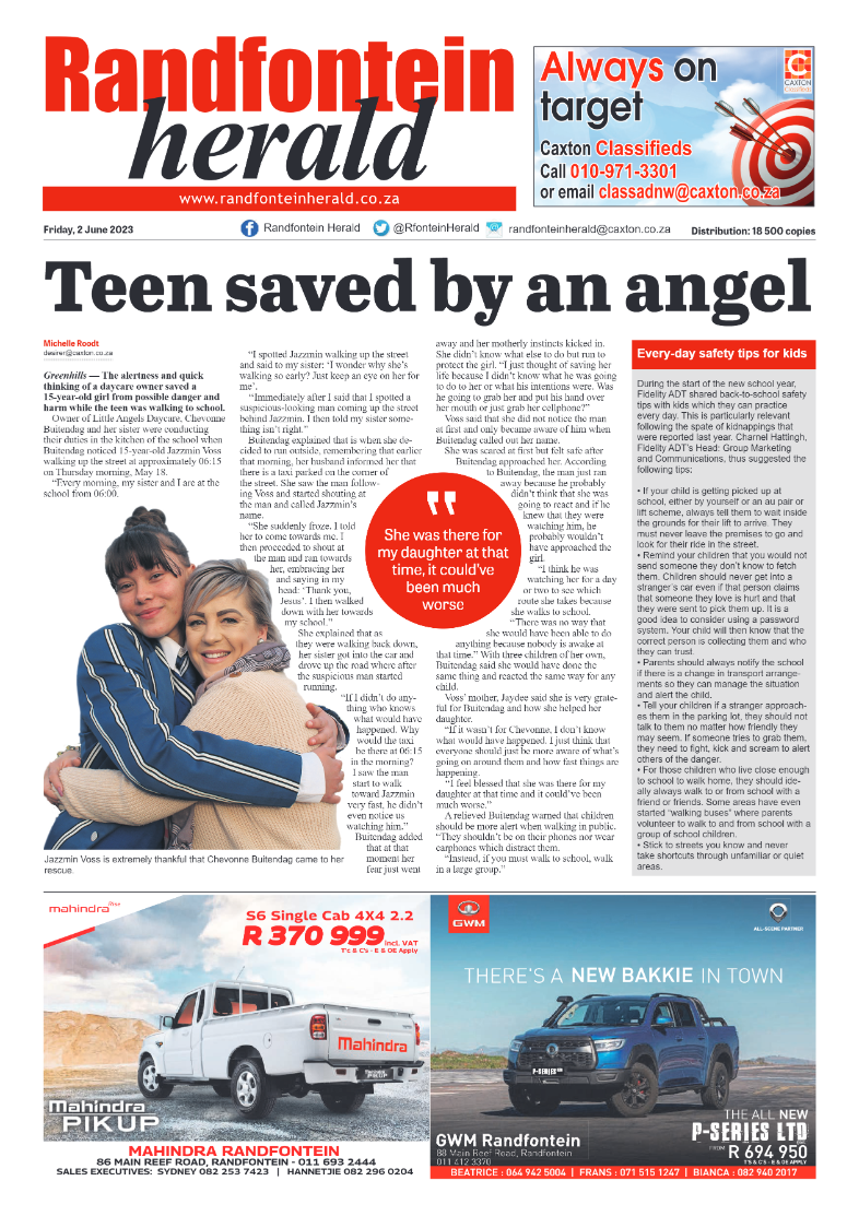 Randfontein Herald 2 June 2023 page 1