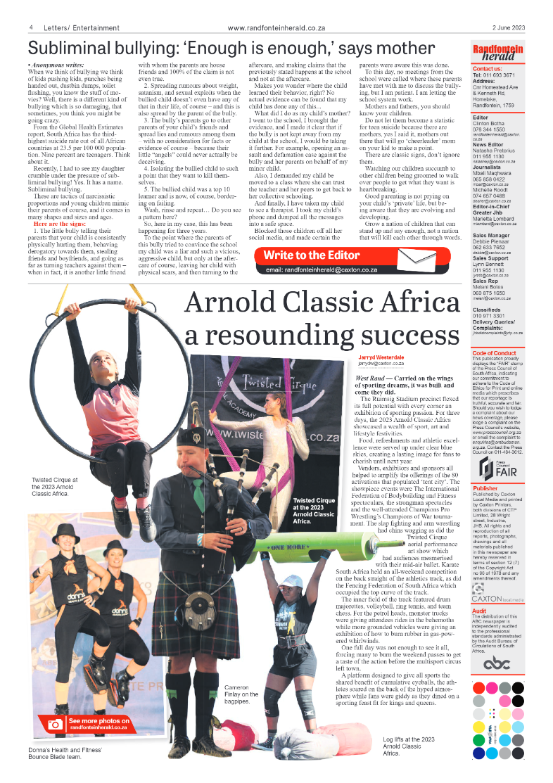 Randfontein Herald 2 June 2023 page 4