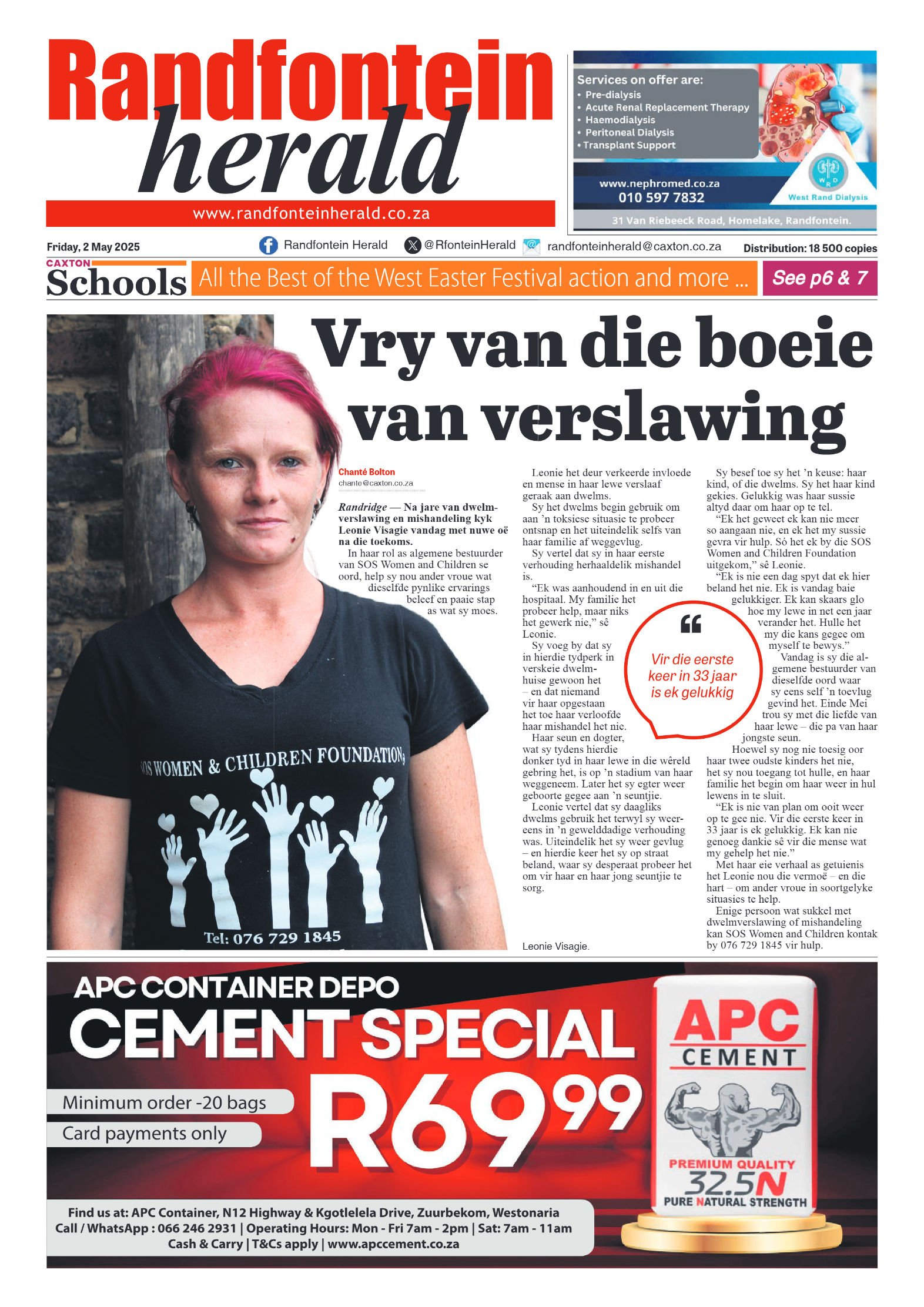 Randfontein Herald 2 May 2025 page 1