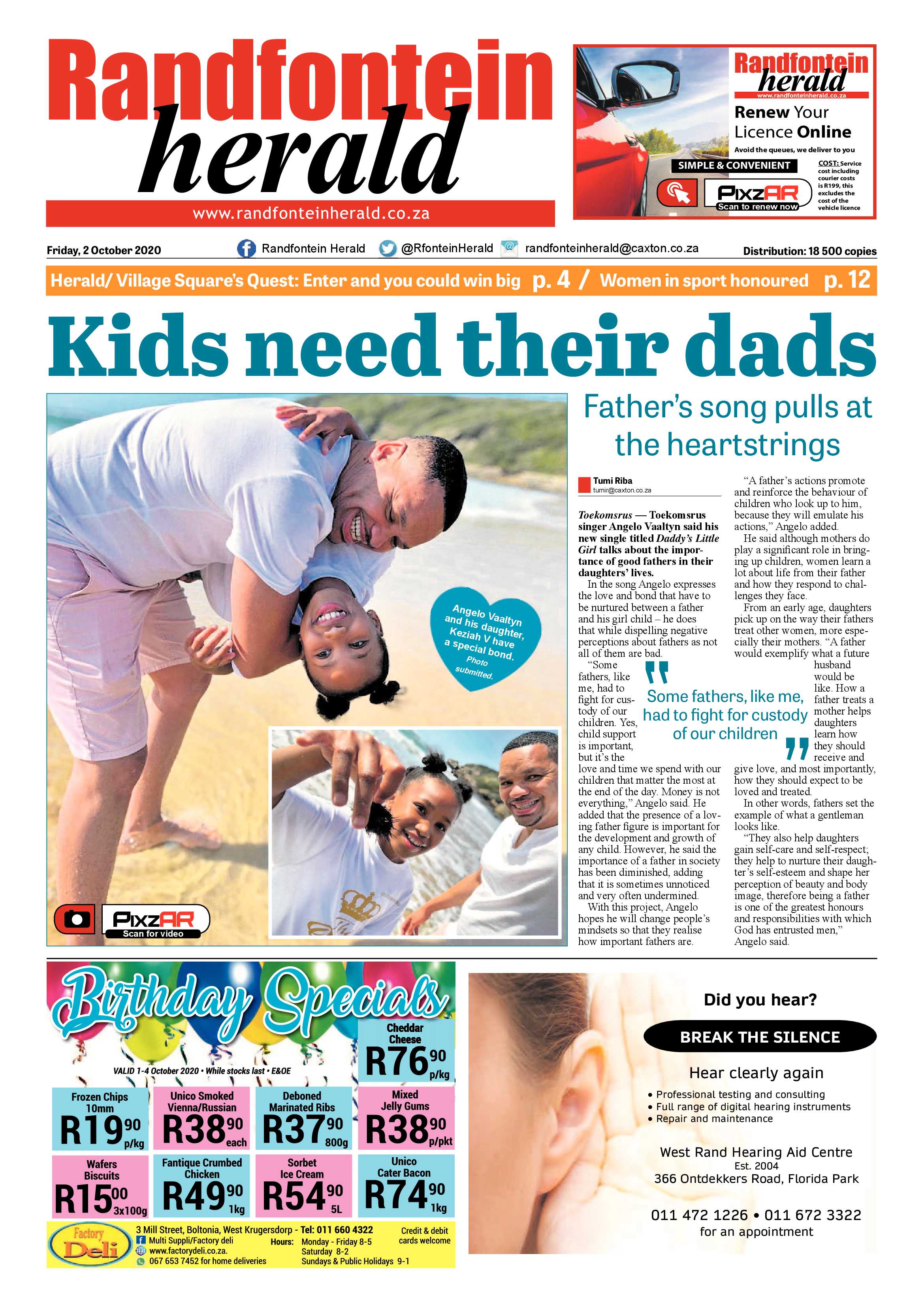 Randfontein Herald 2 October 2020 page 1