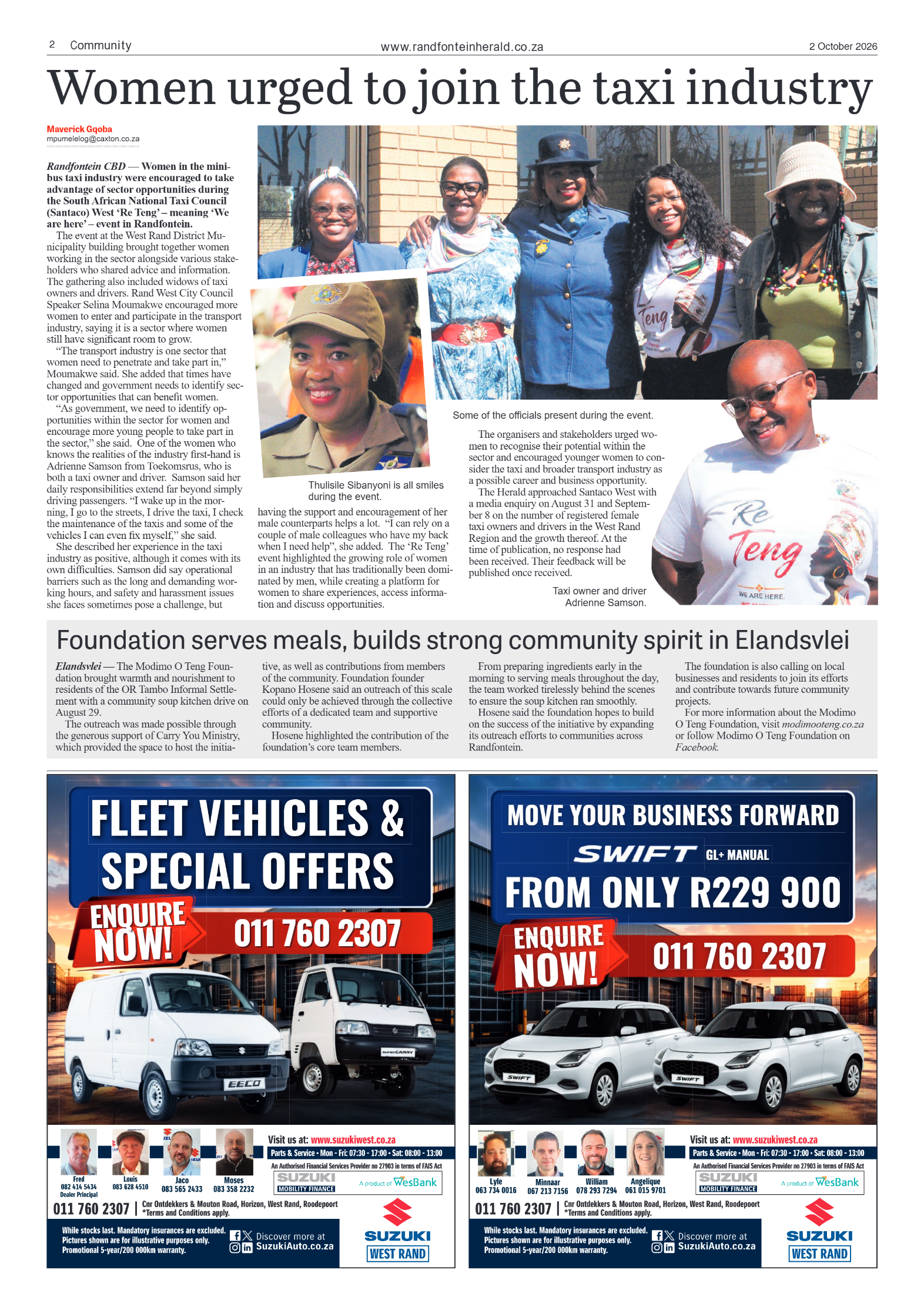 Randfontein Herald 2 October 2026 page 2