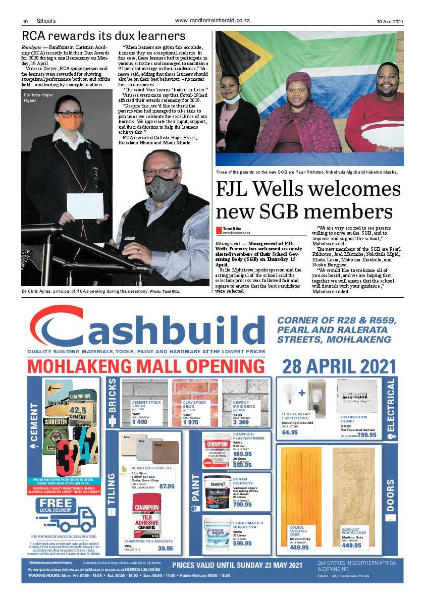 Randfontein Herald 30 April 2021 page 10