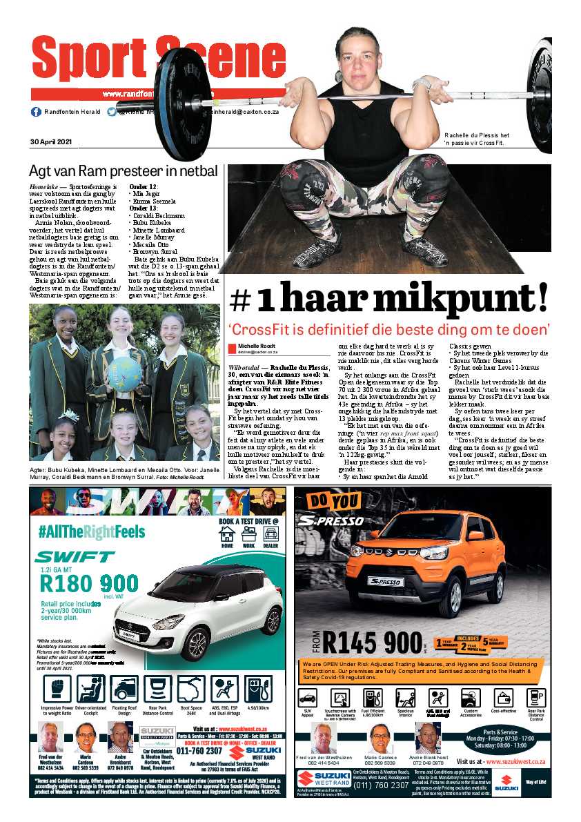Randfontein Herald 30 April 2021 page 16
