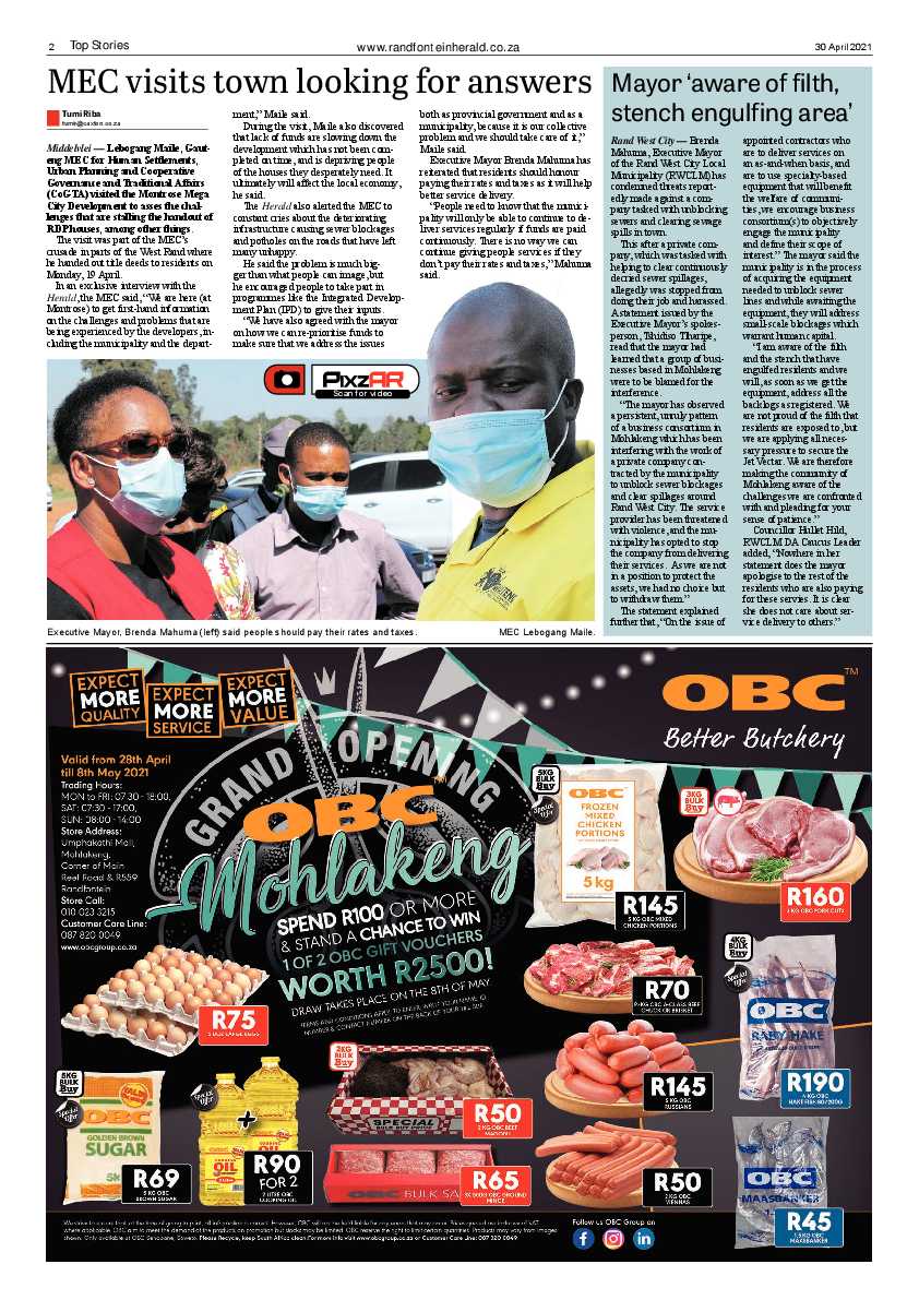 Randfontein Herald 30 April 2021 page 2
