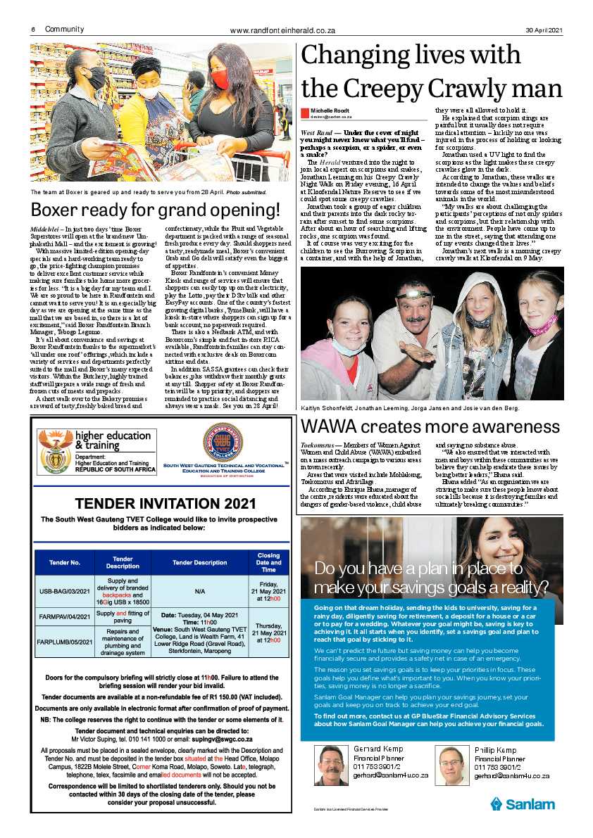 Randfontein Herald 30 April 2021 page 6