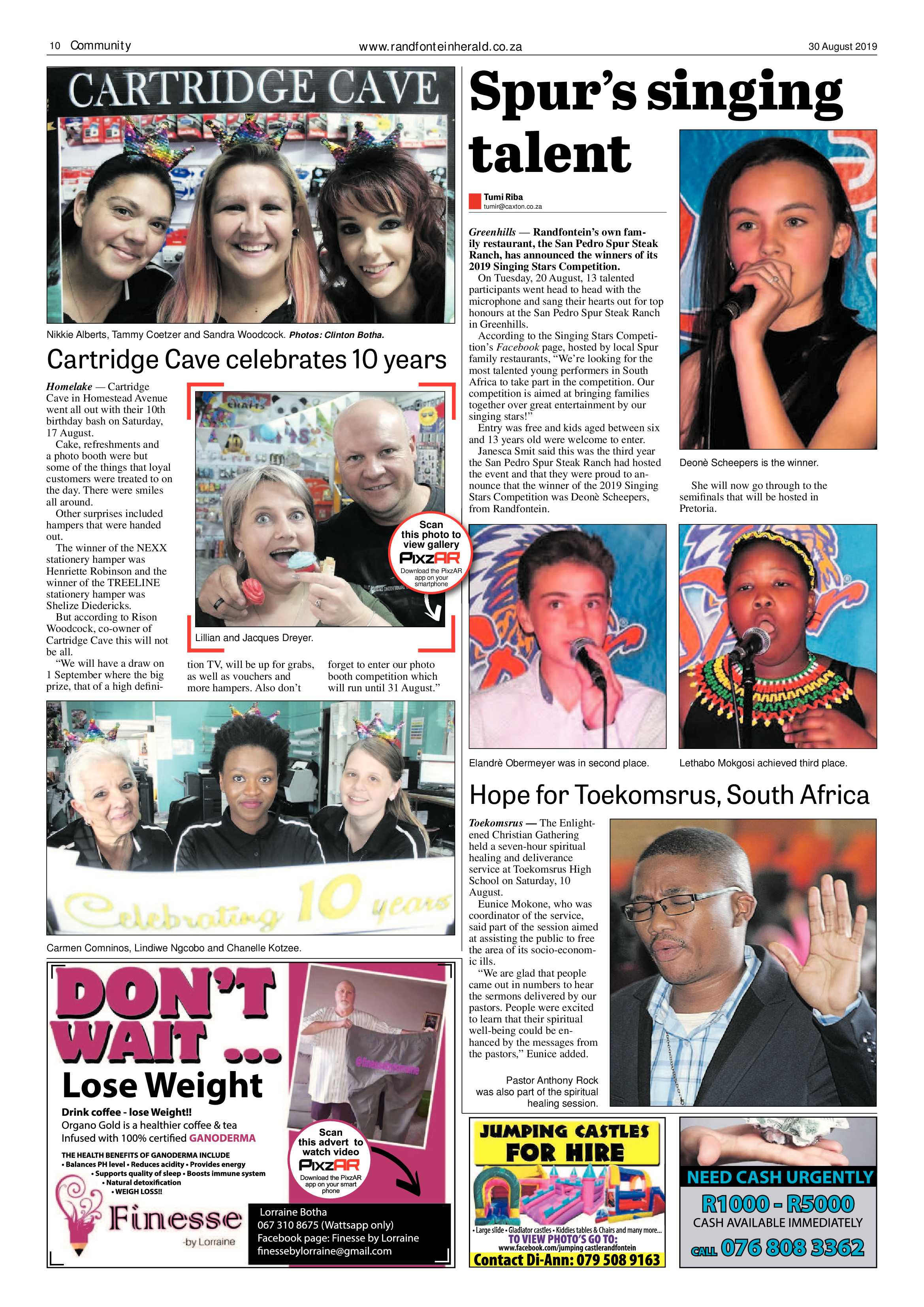 Randfontein Herald 30 August 2019 page 10