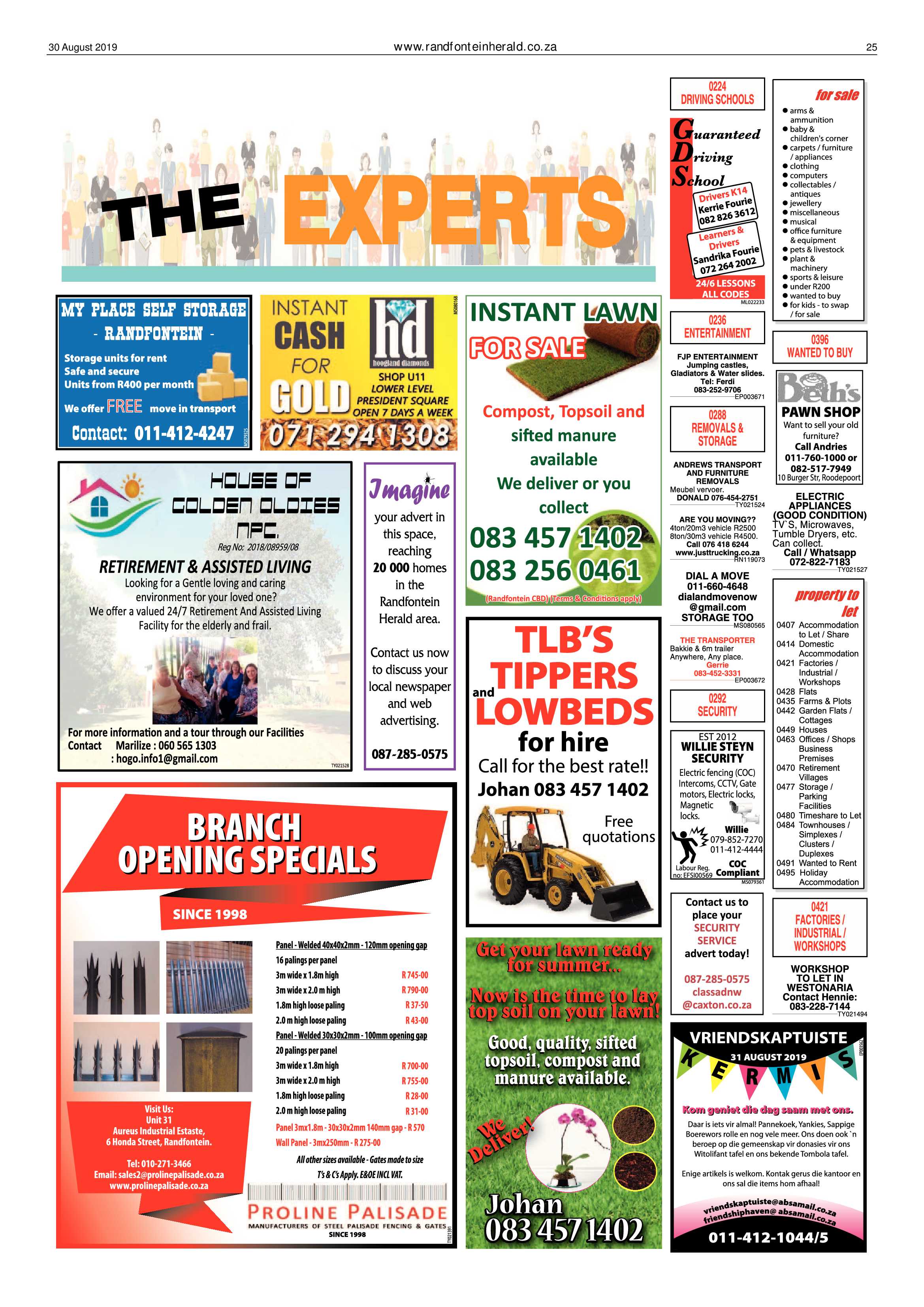 Randfontein Herald 30 August 2019 page 25