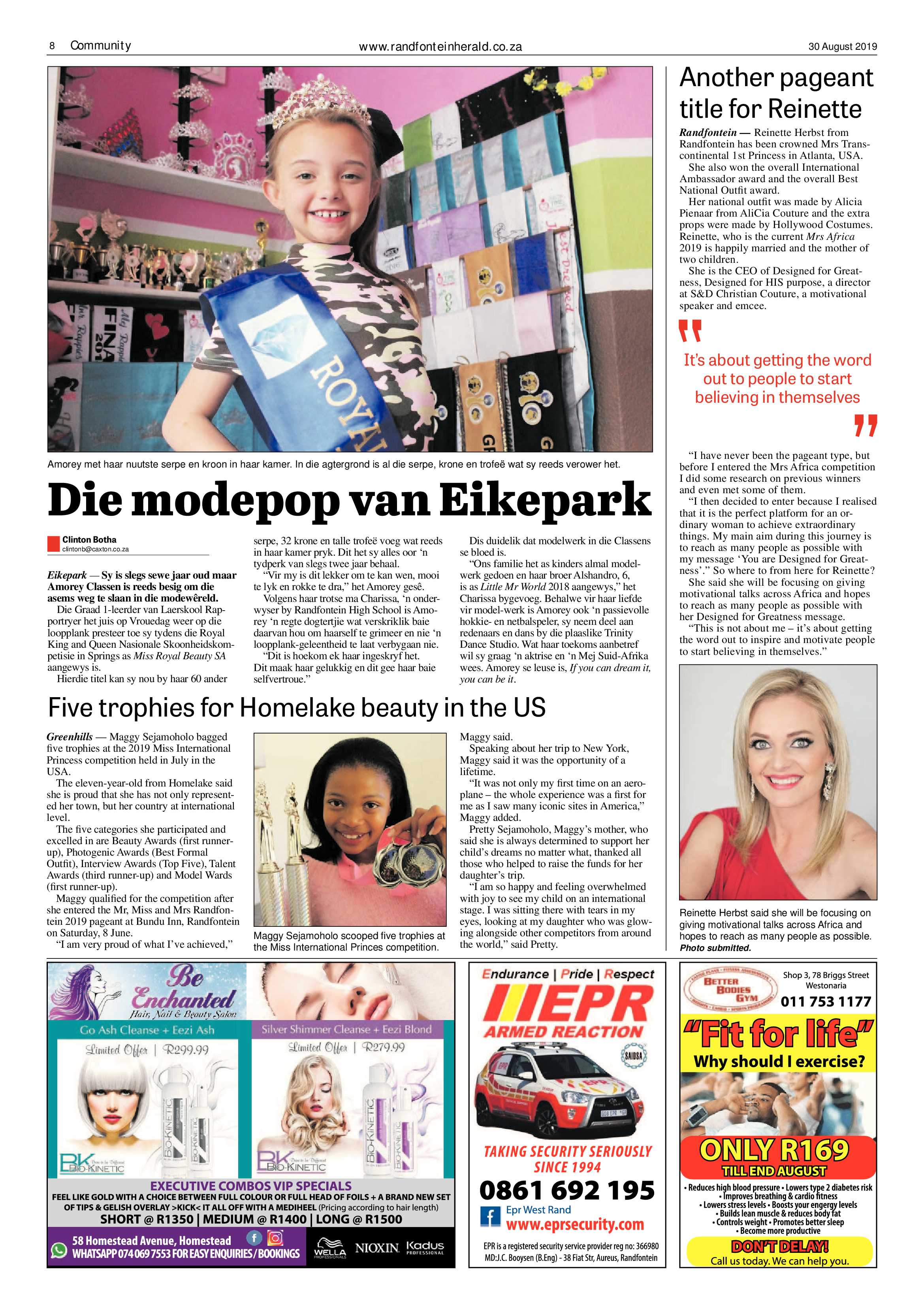Randfontein Herald 30 August 2019 page 8