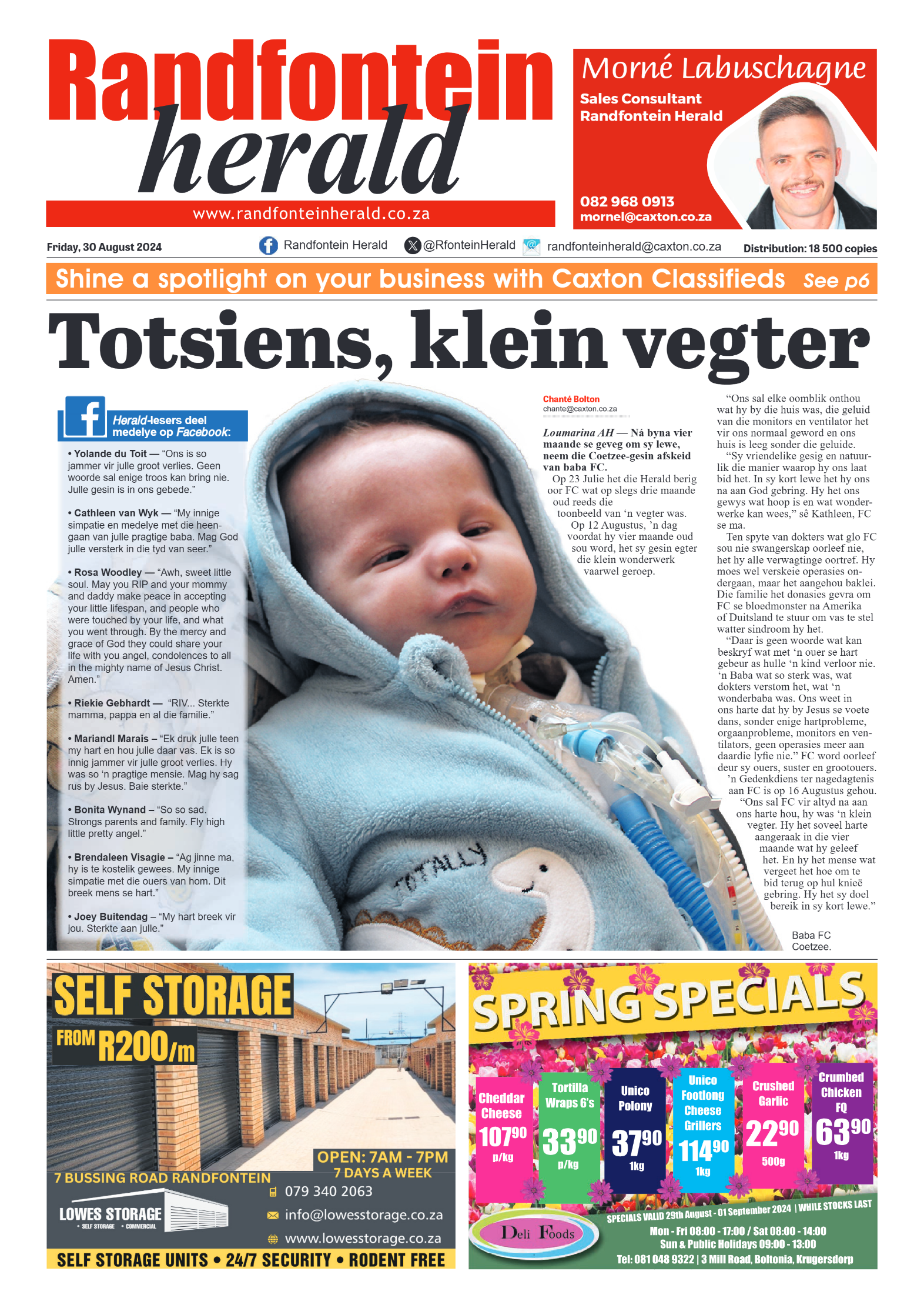 Randfontein Herald 30 August 2024 page 1