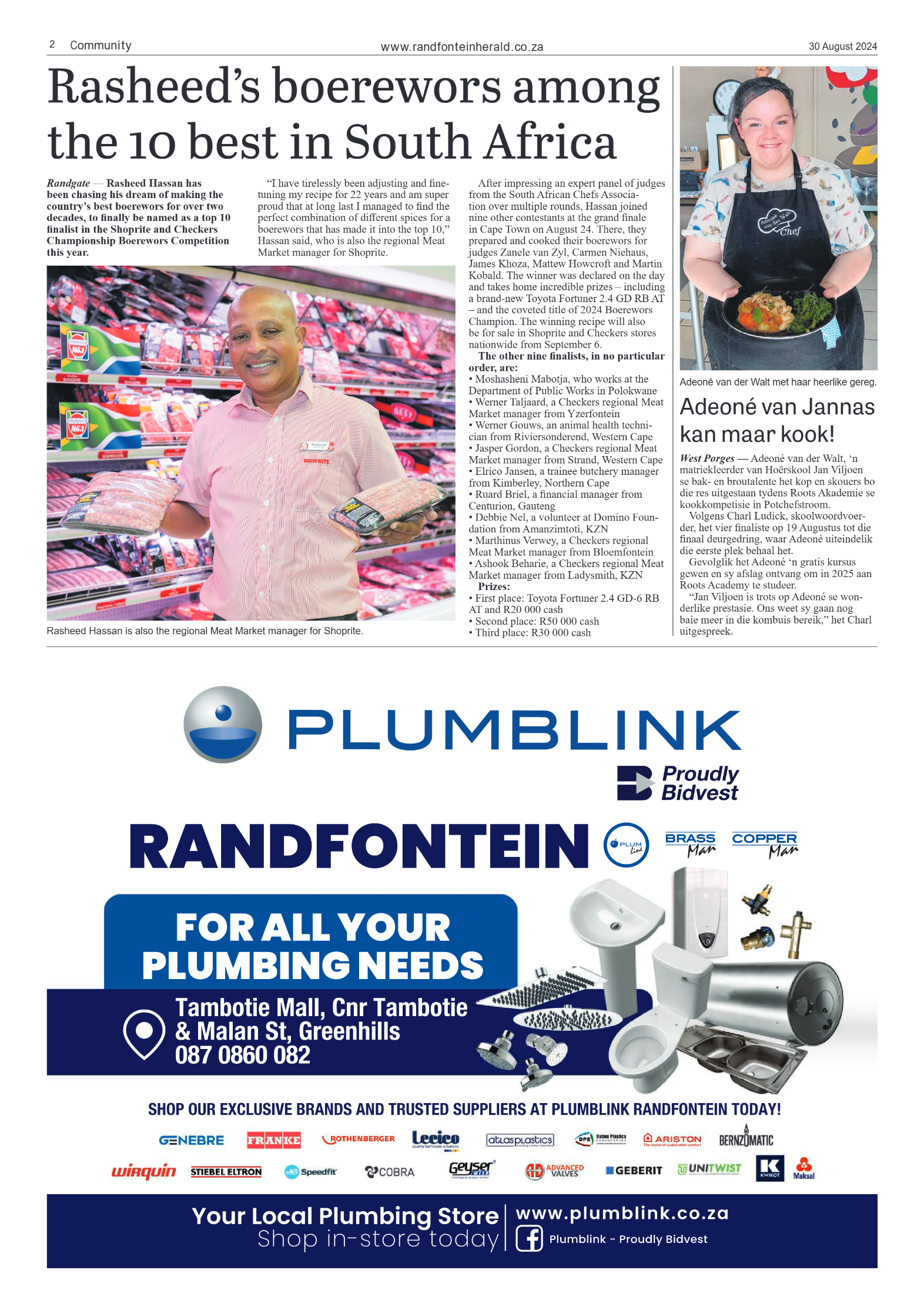 Randfontein Herald 30 August 2024 page 2