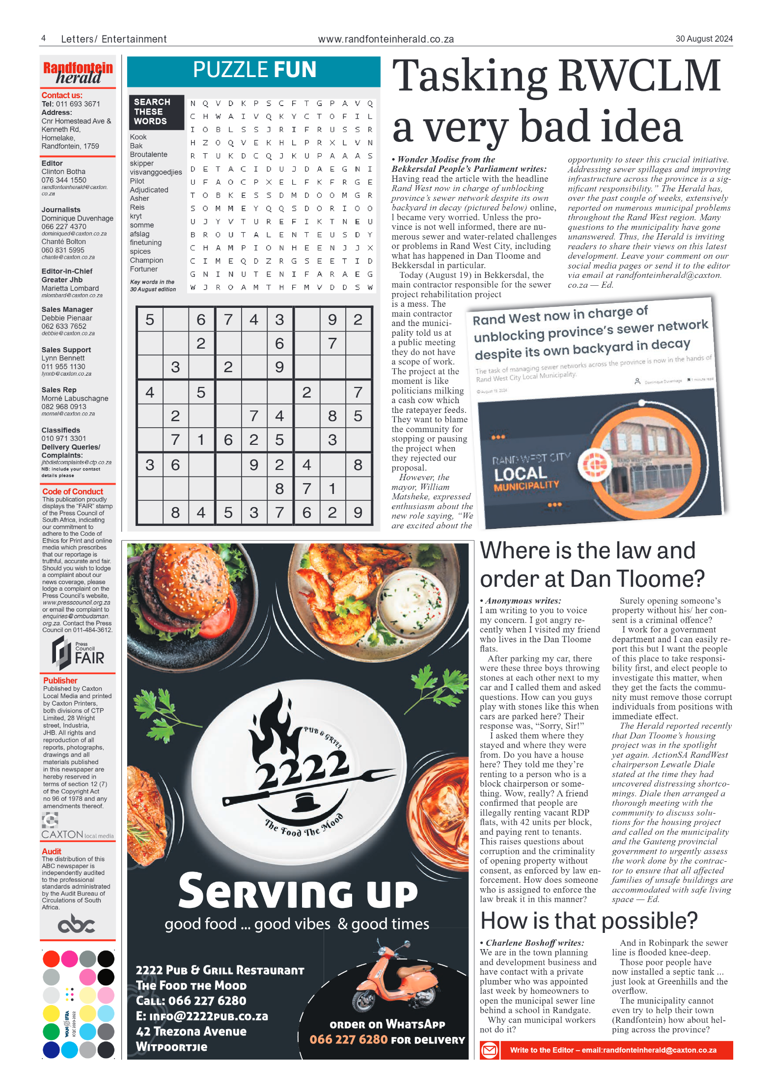 Randfontein Herald 30 August 2024 page 4