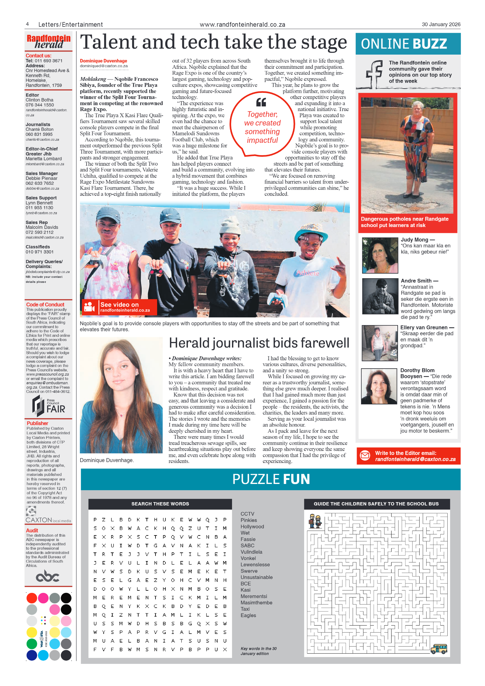 Randfontein Herald 30 Janaury 2026 page 4